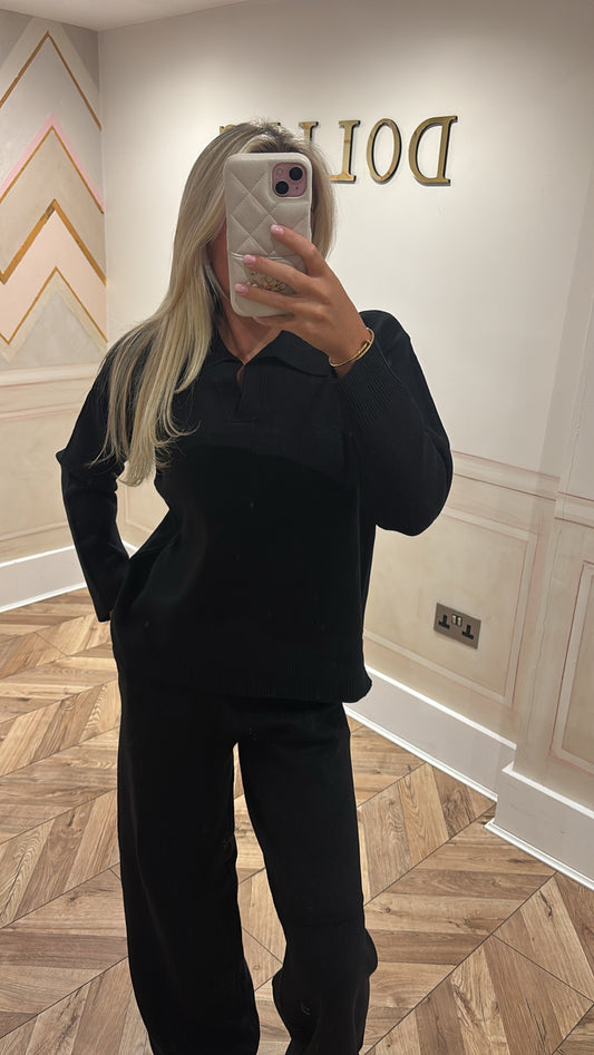 Collar flared lounge set