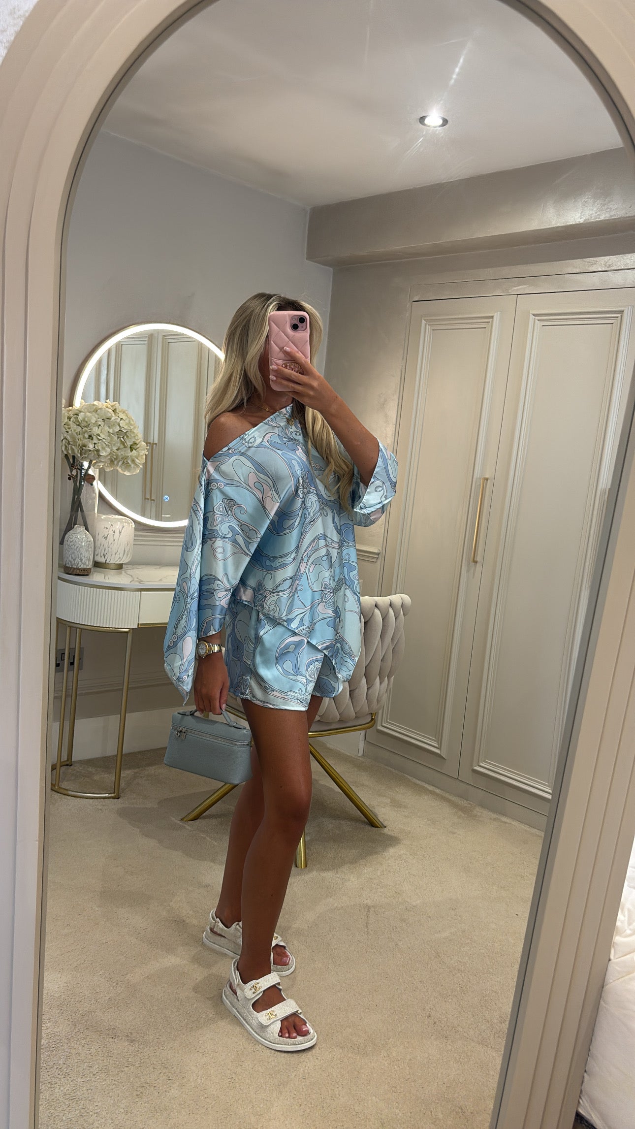 Silk cape short set