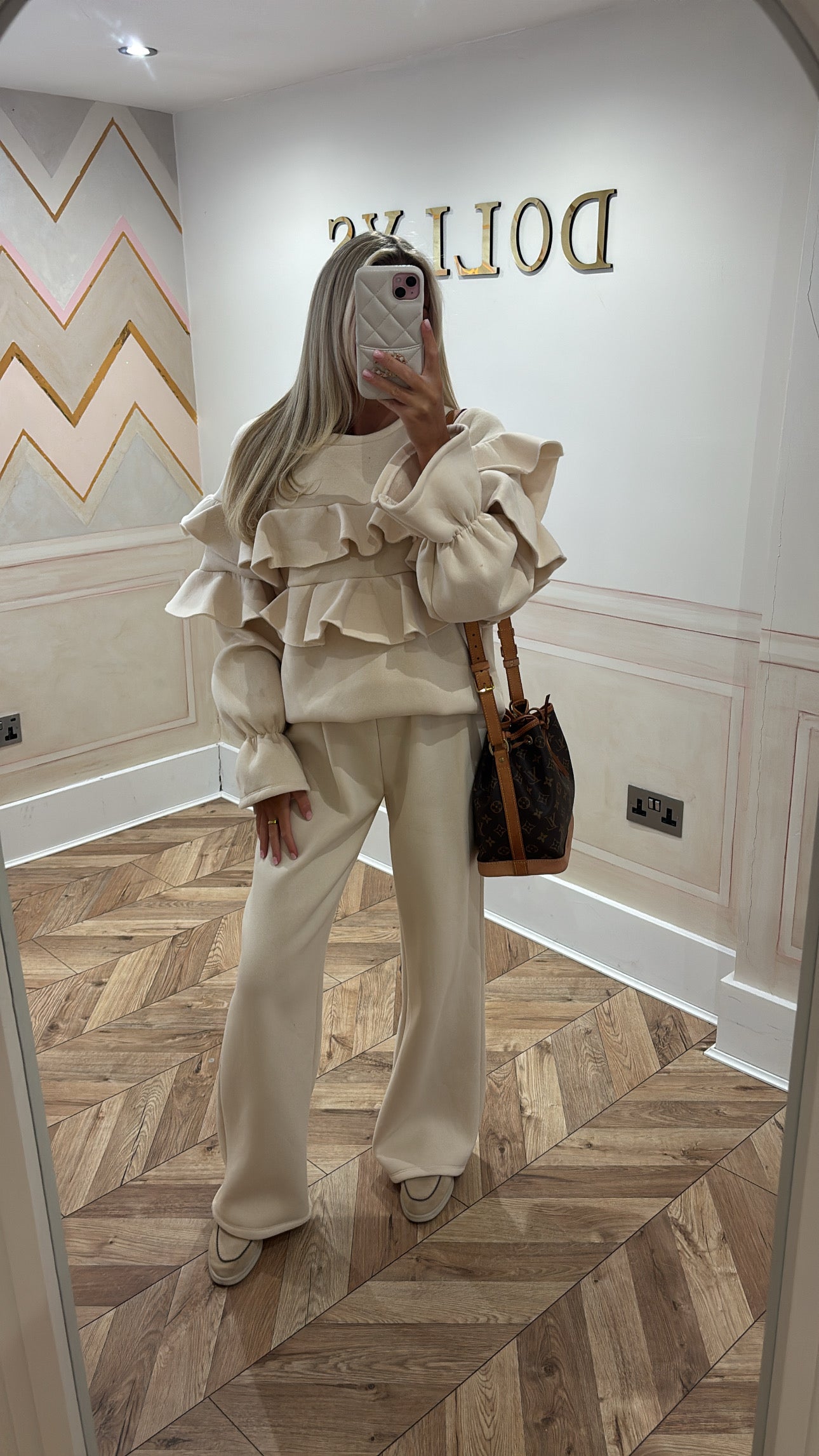 Ruffle flared lounge set