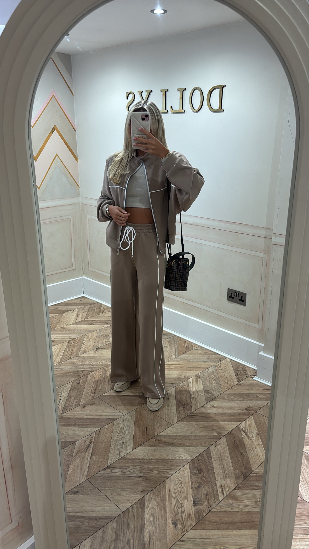 Stripe jacket flared lounge set