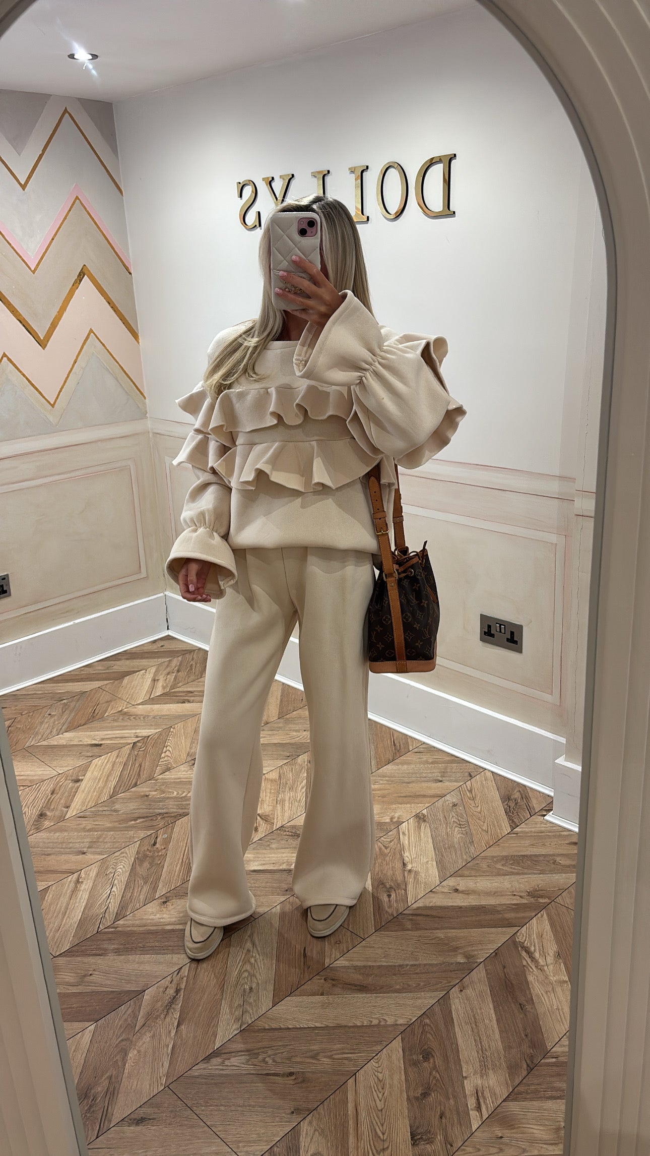 Ruffle flared lounge set