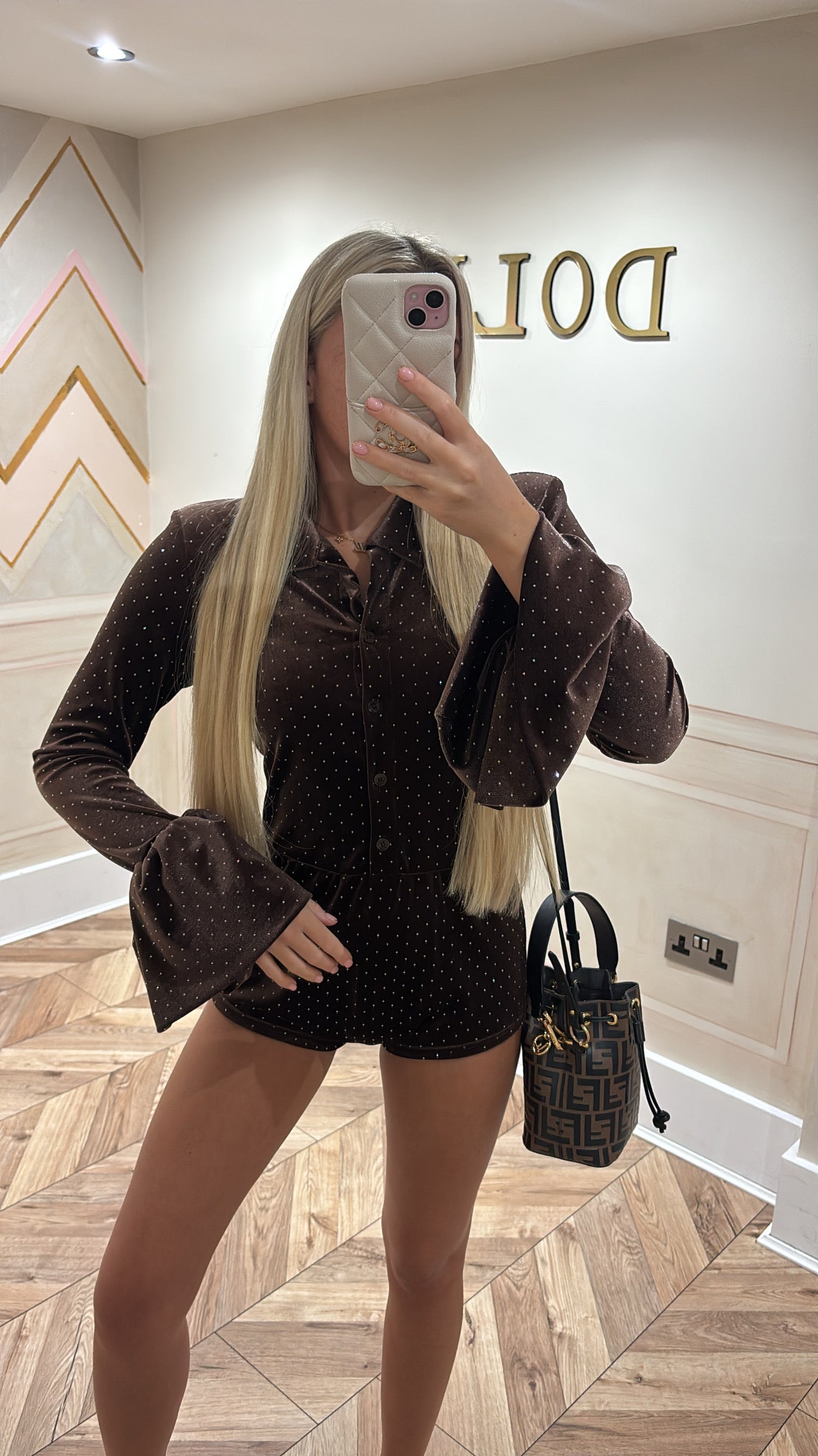 Flared sleeve playsuit