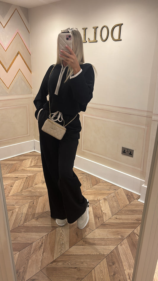 Quarter zip flared lounge set