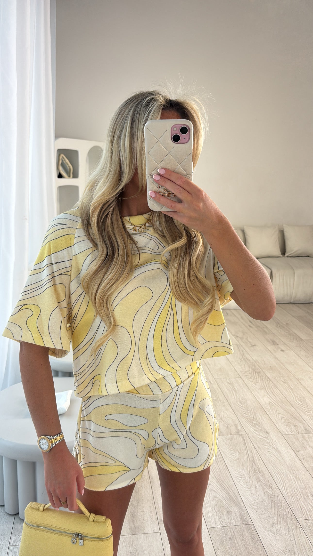 Towelling pucci short co-ord