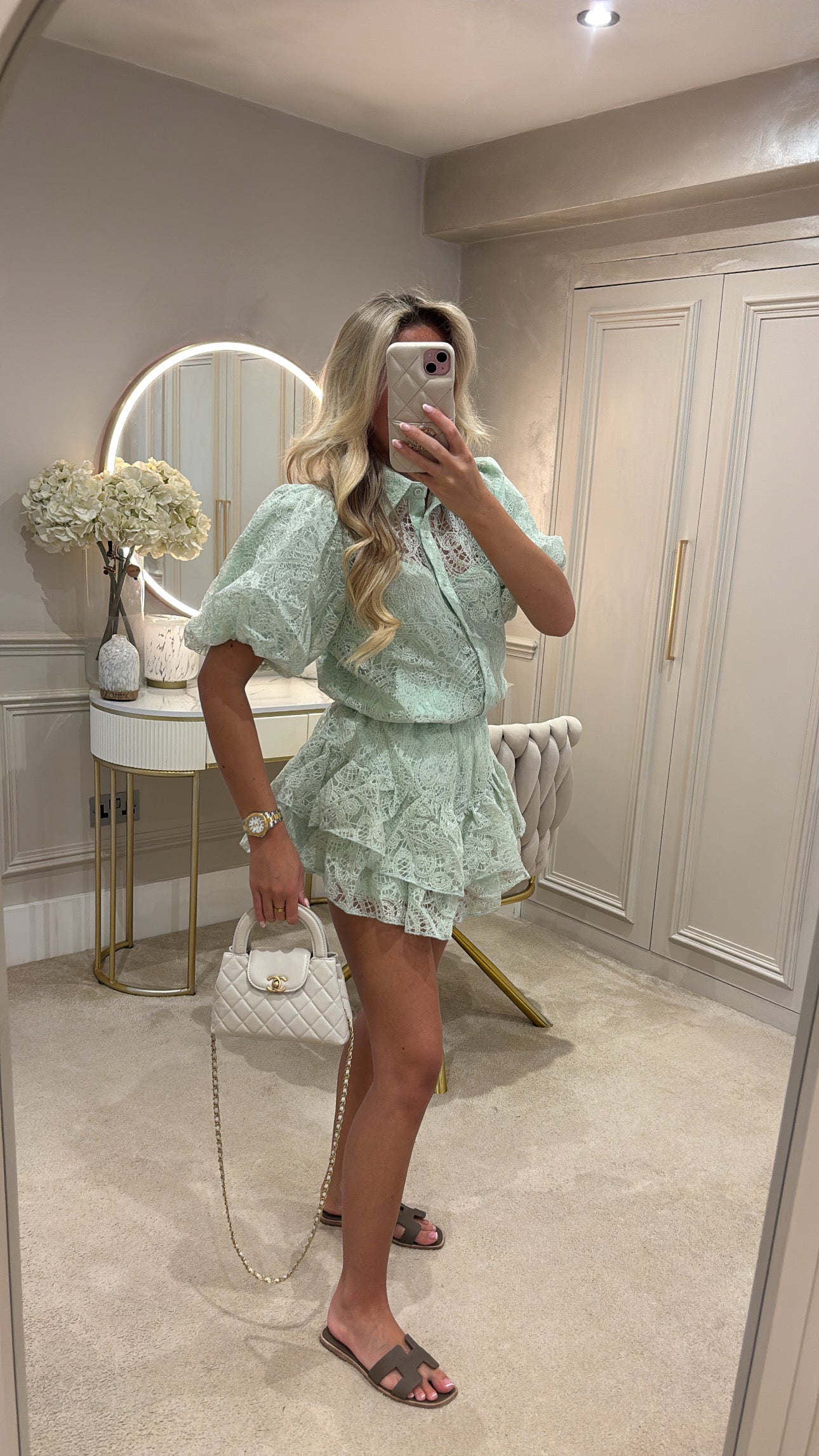 Puff shoulder skort co-ord