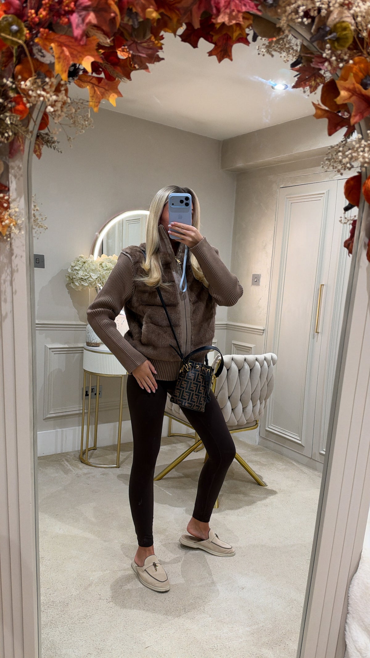 Fur gold zip cardigans