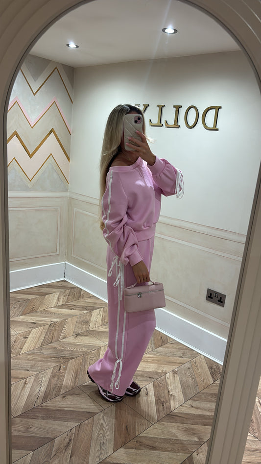 Off the shoulder bow lounge set