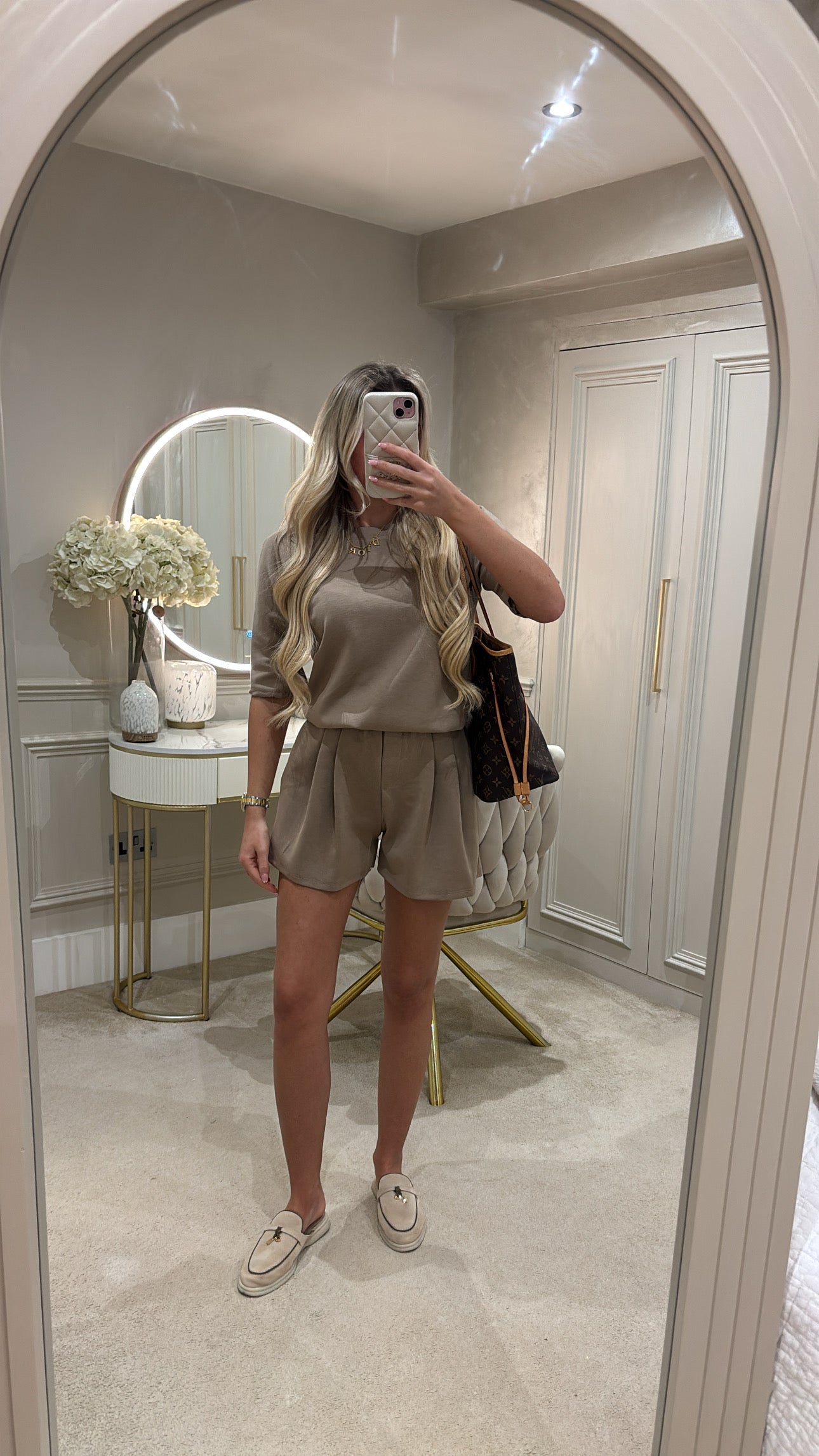 Pleated basic short set ￼