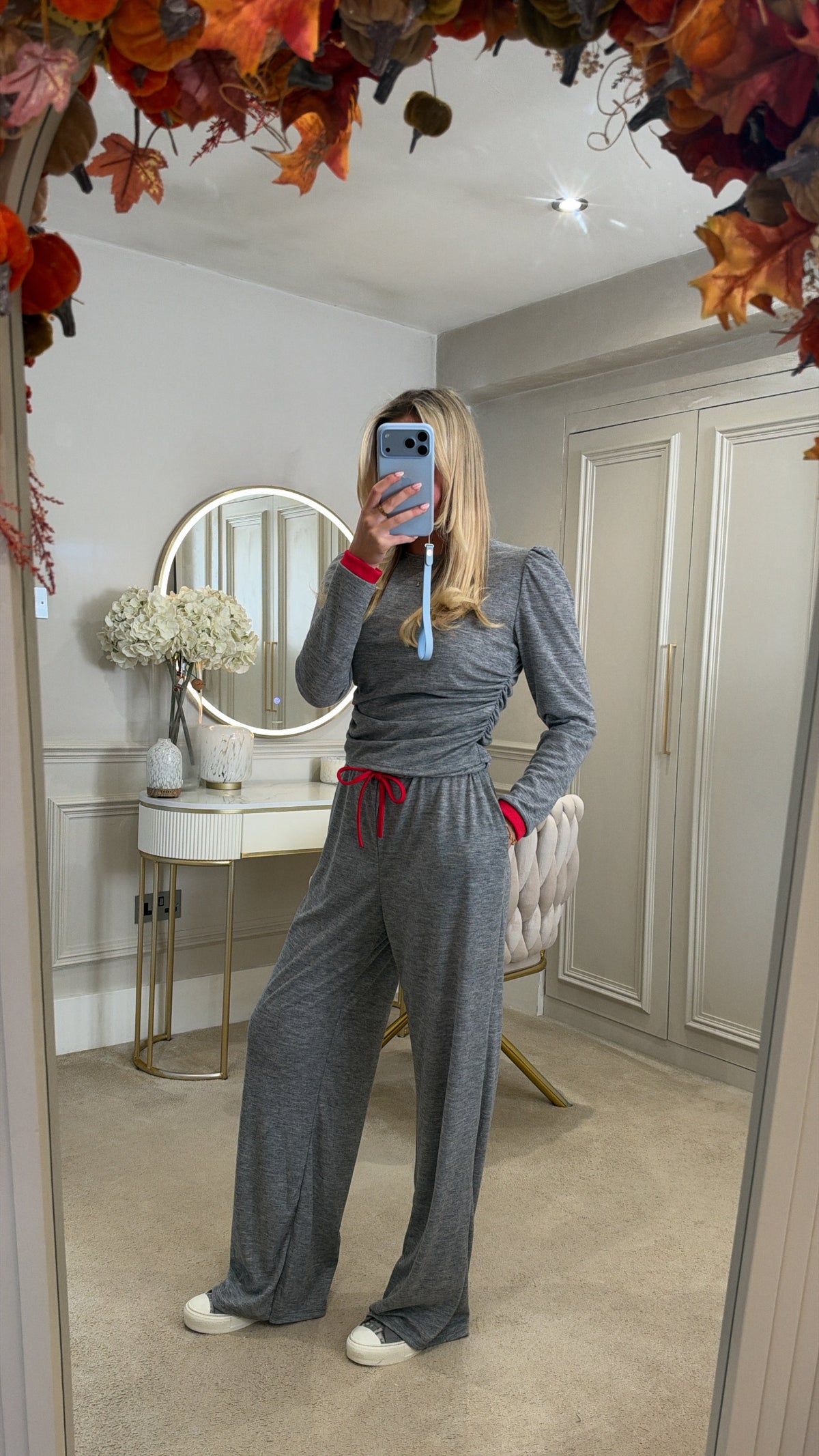 Ruched flared soft lounge set