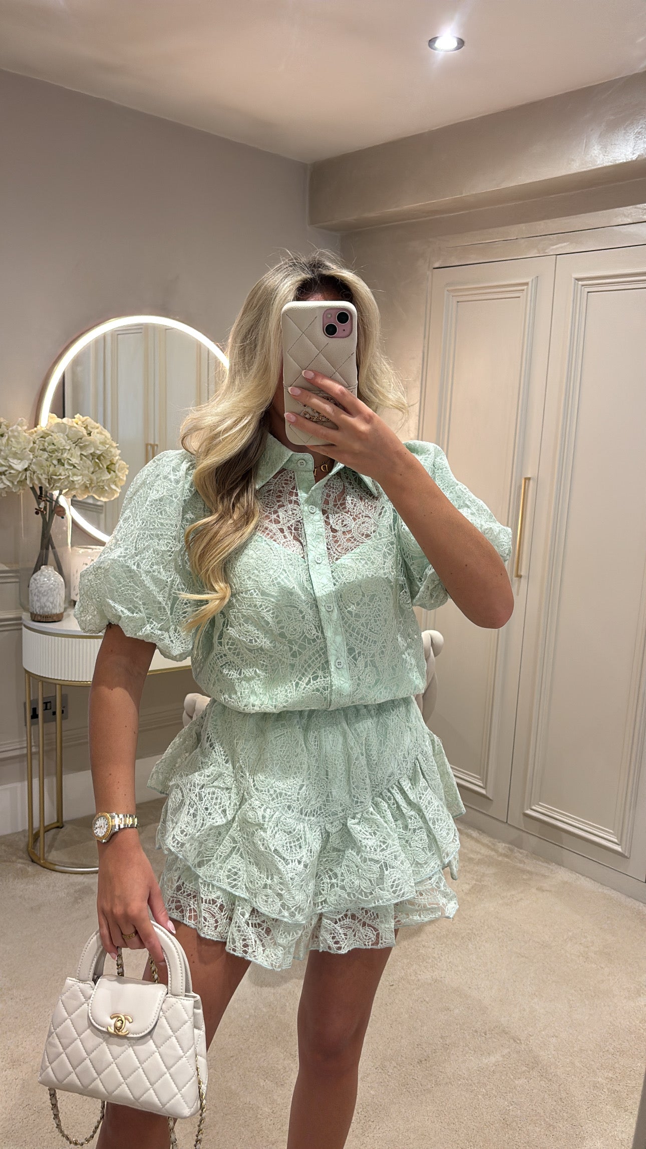 Puff shoulder skort co-ord