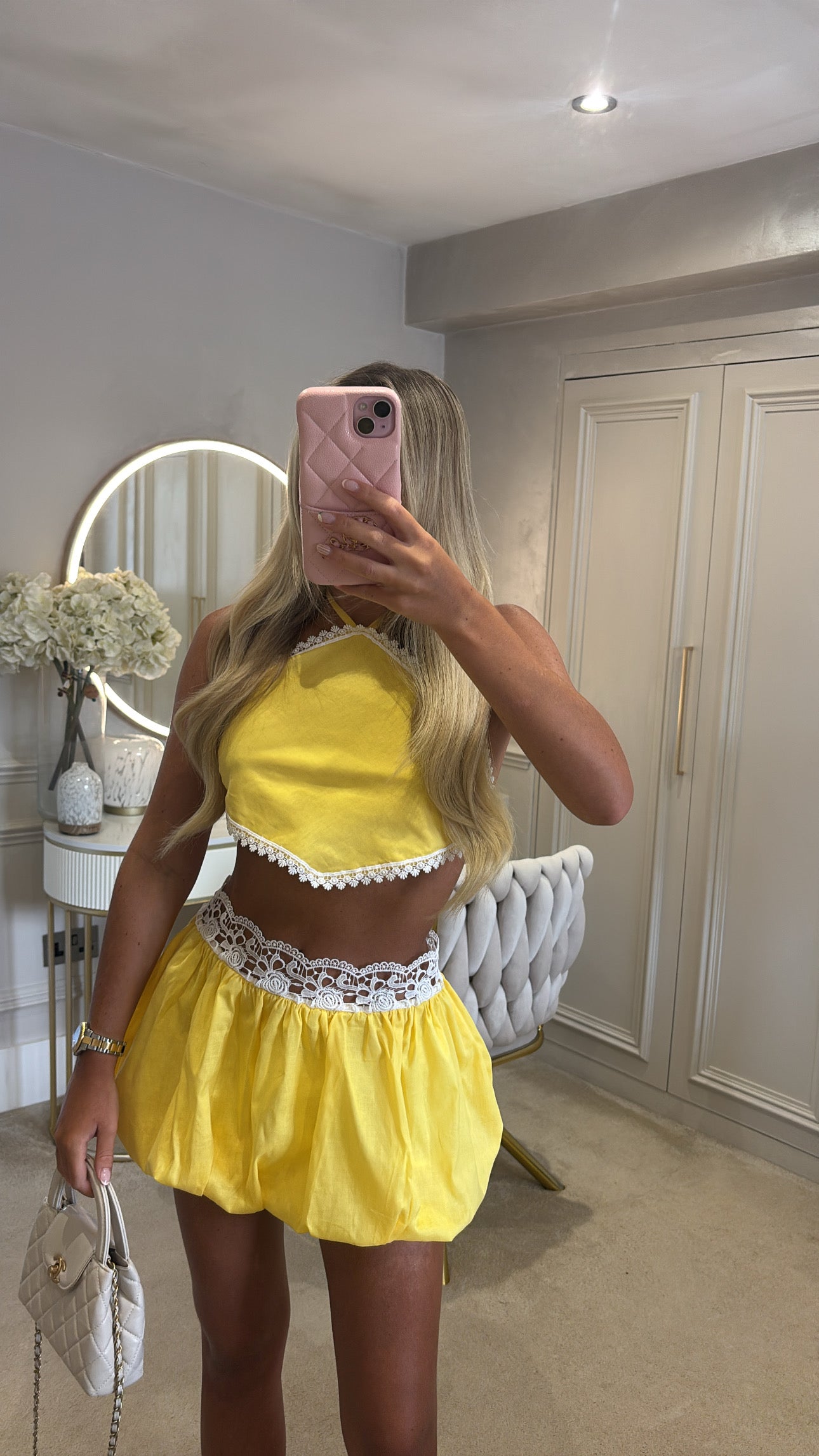 Puff ball skirt set