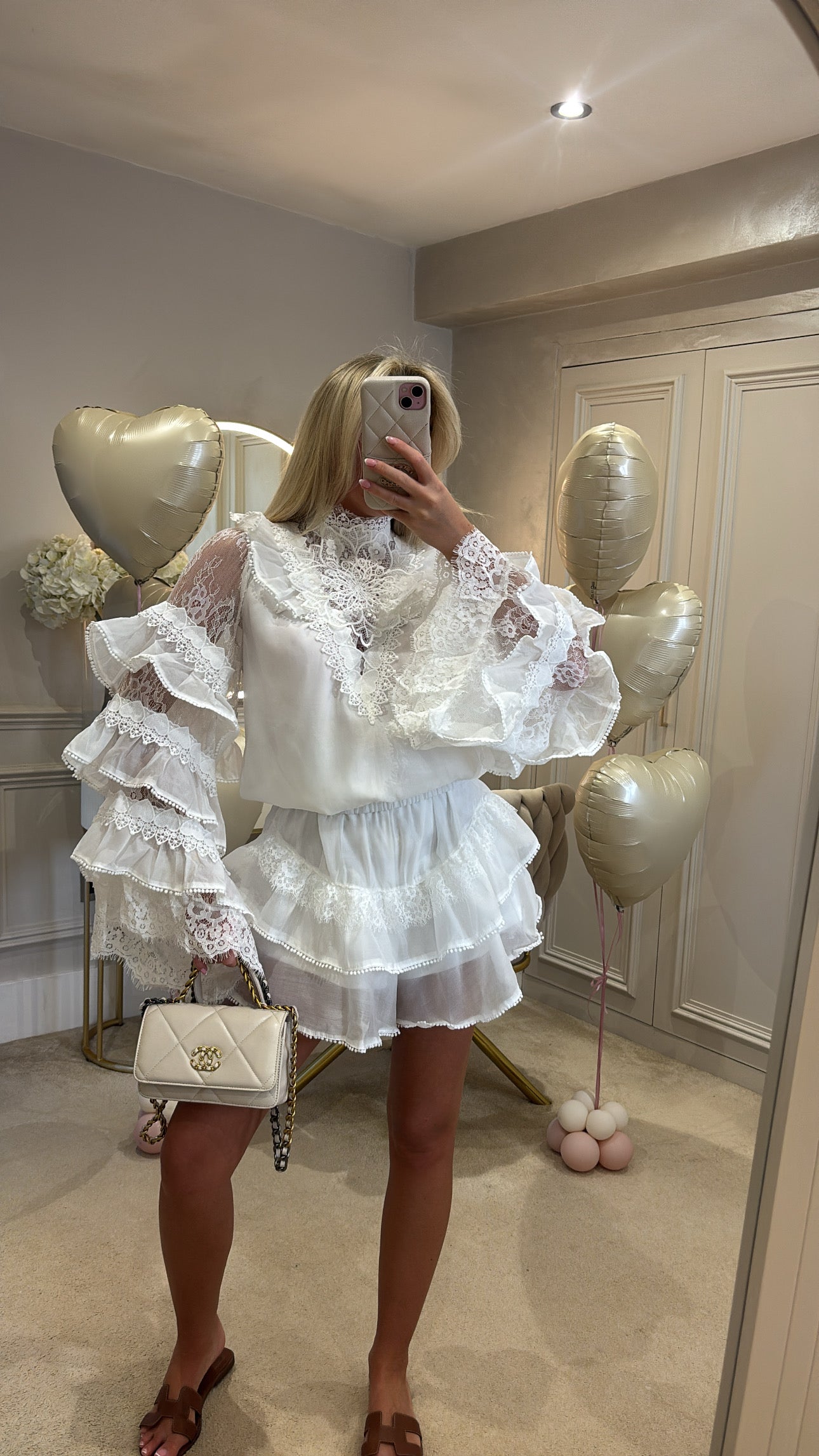 Lace frill trim co-ord