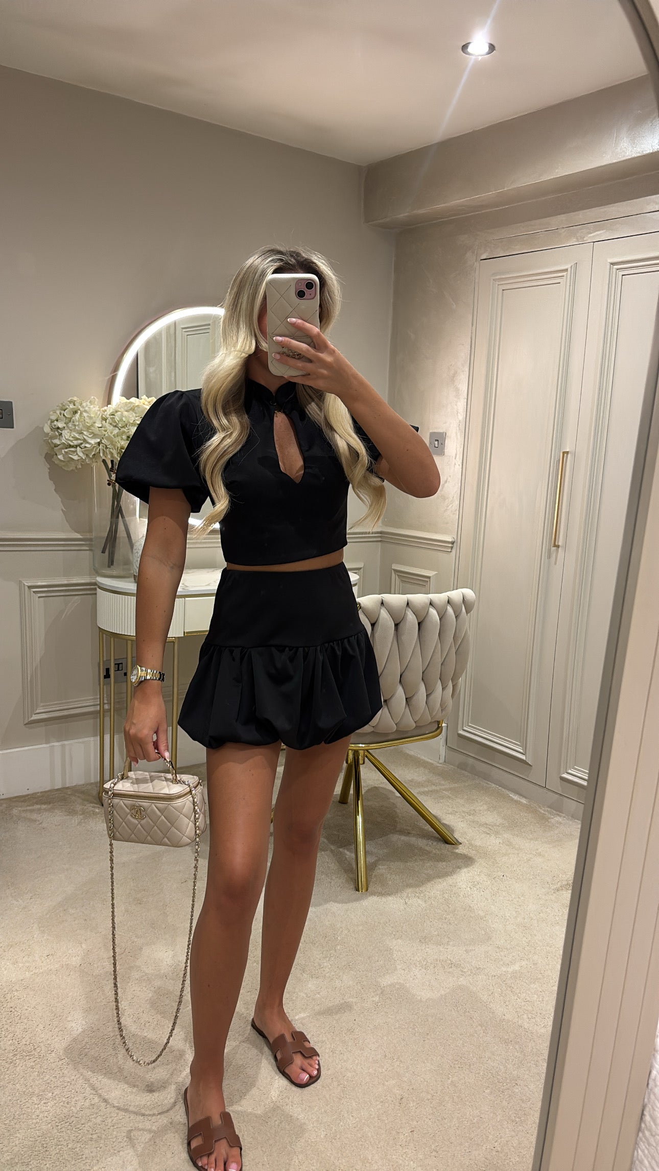 Puff ball skirt set