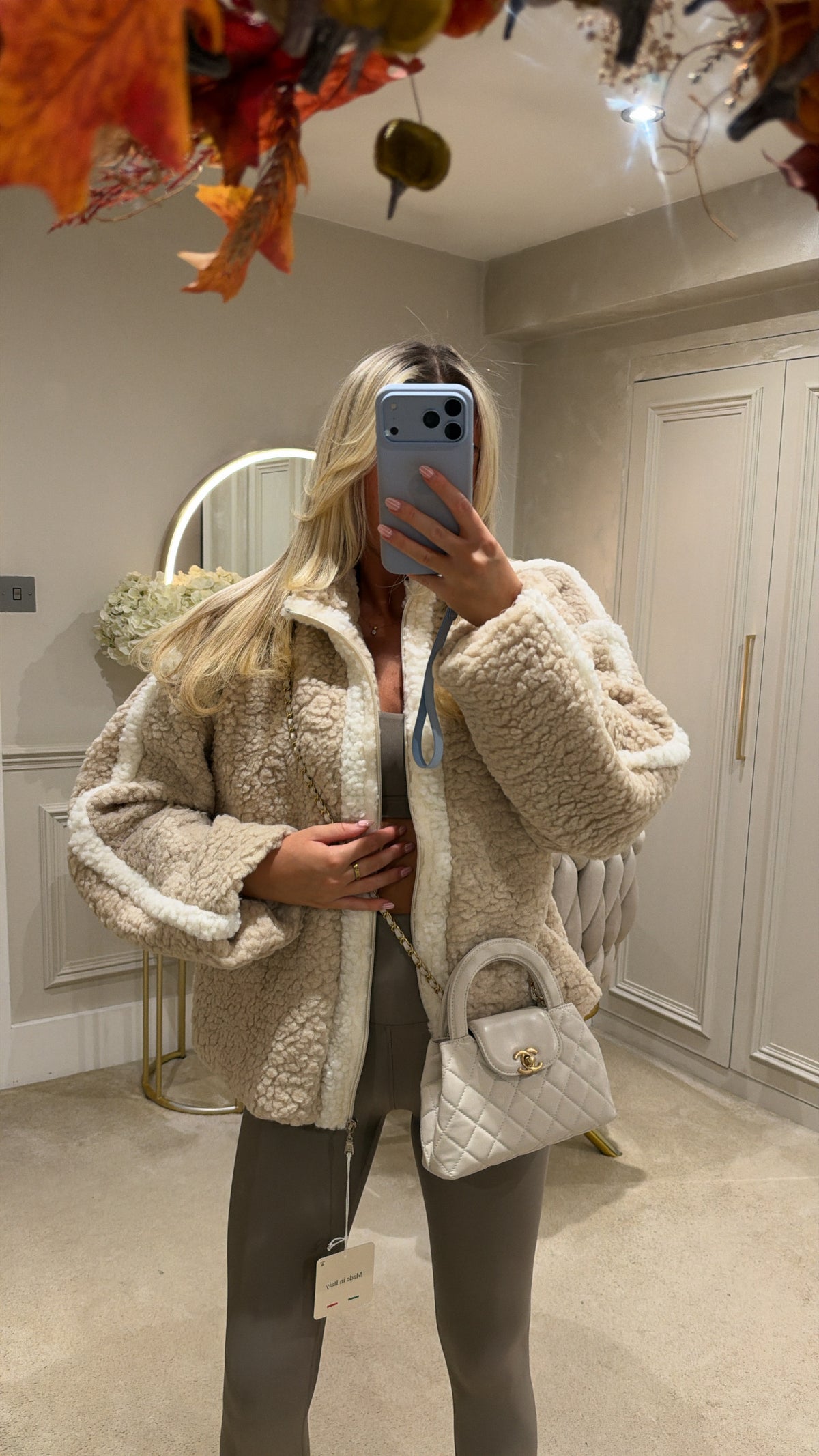 Teddy white trim jacket