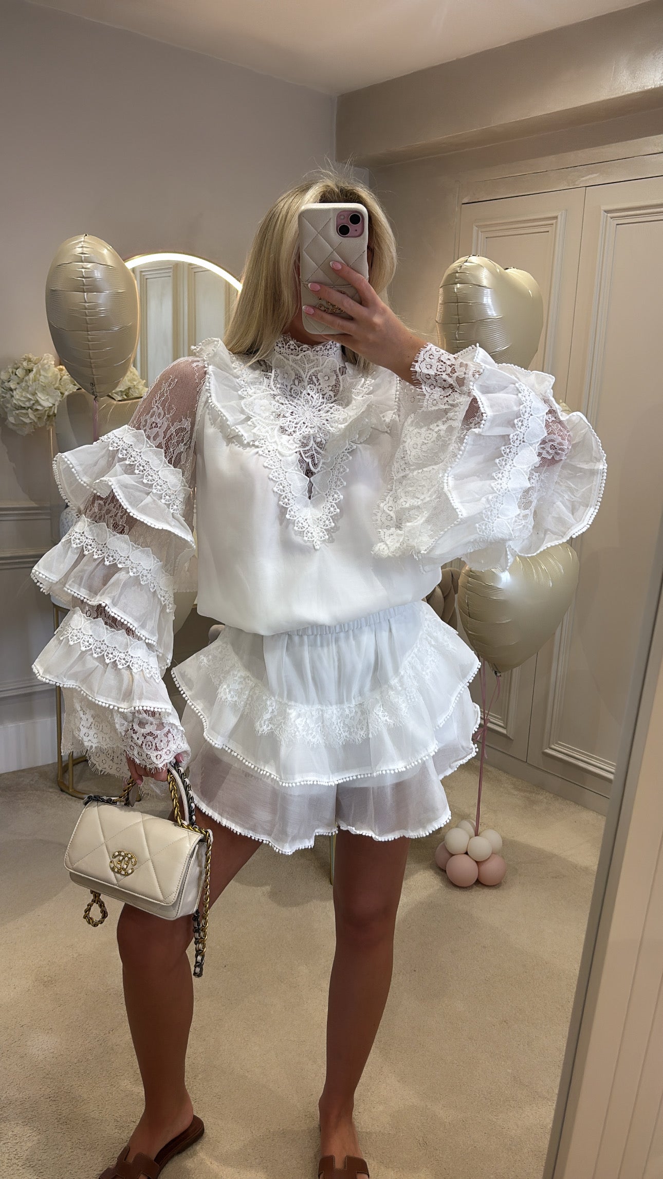 Lace frill trim co-ord