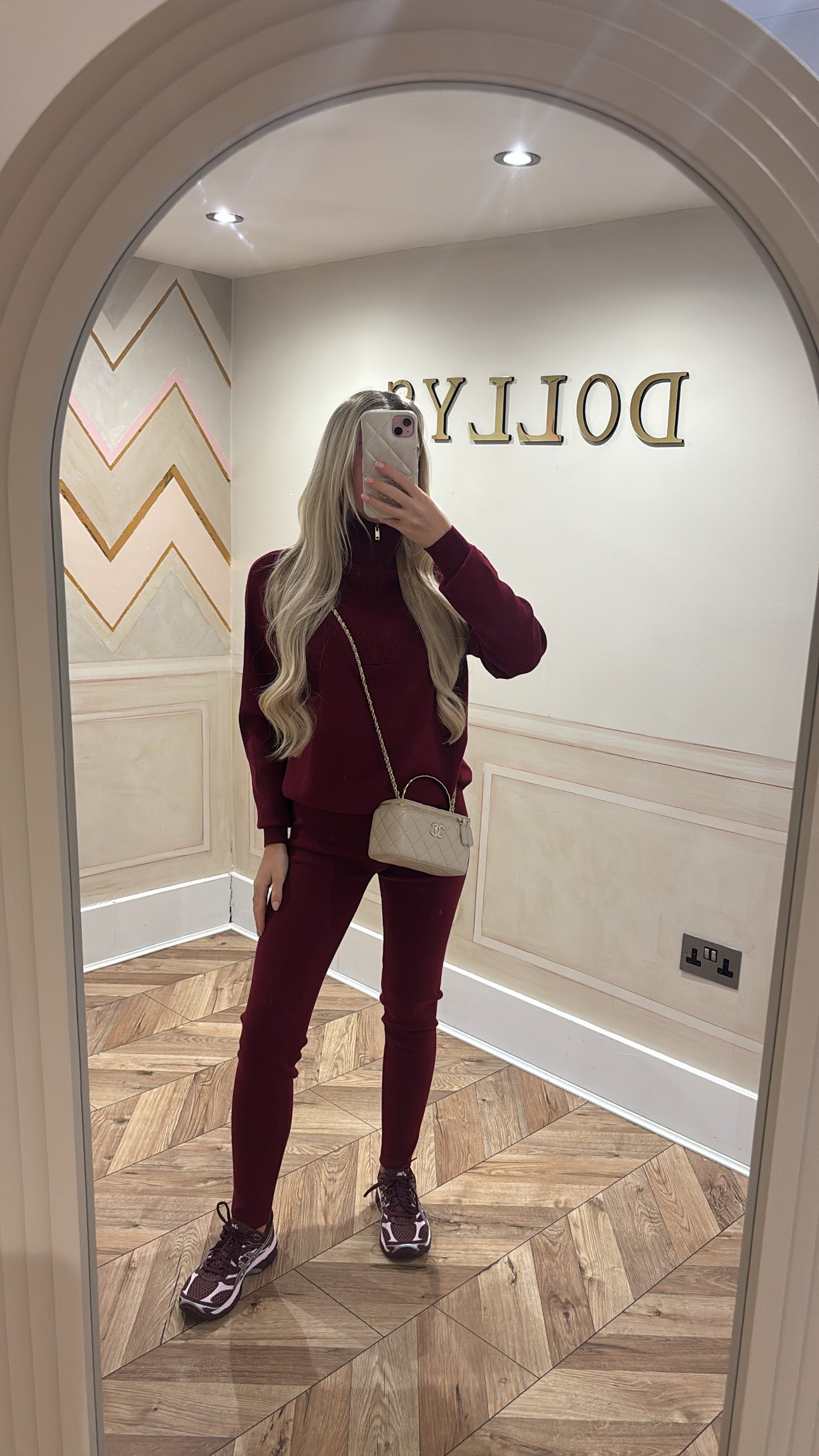 Gold quarter zip lounge set
