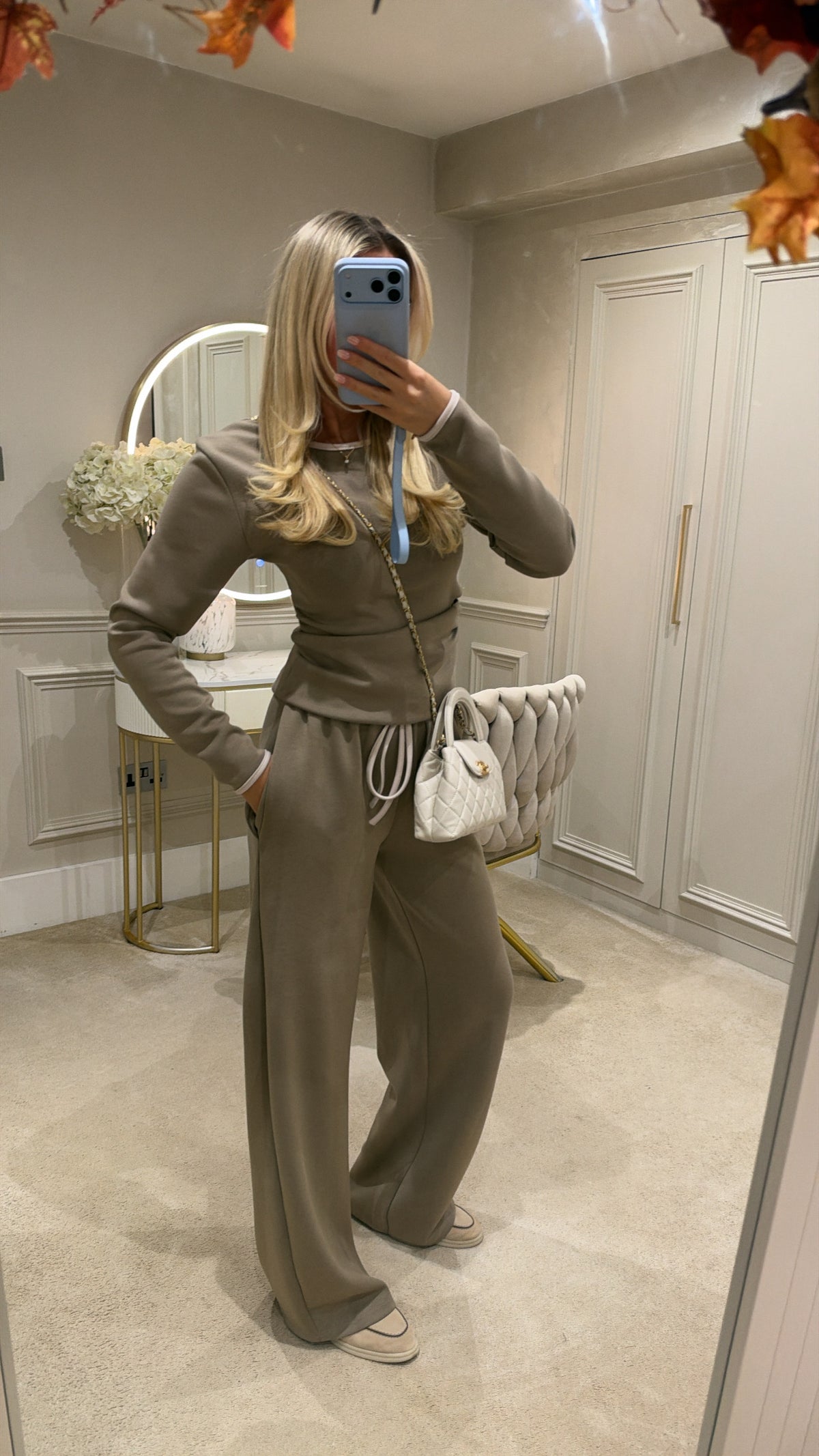 Ruched side flared lounge set