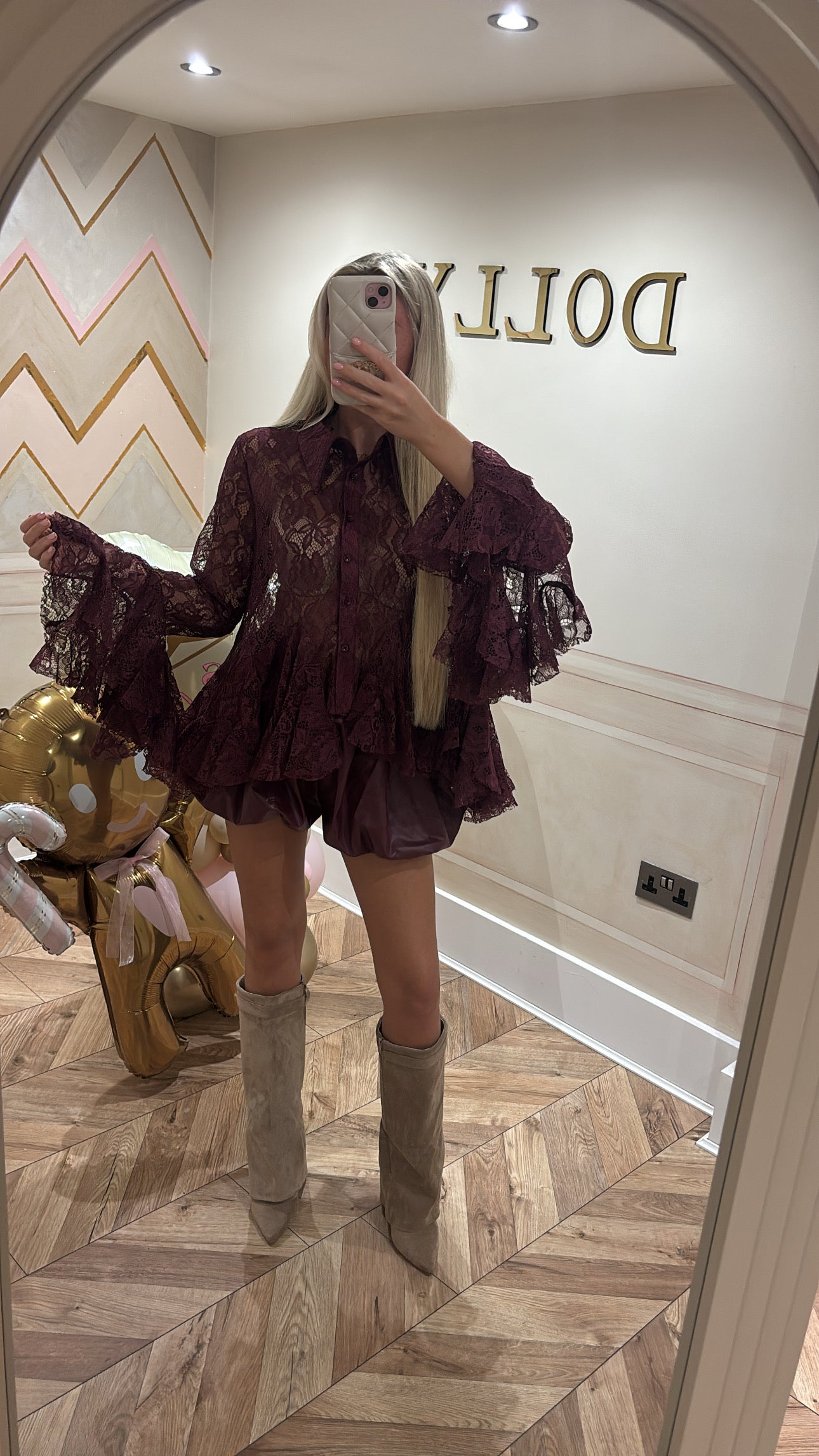 Lace frill shirt