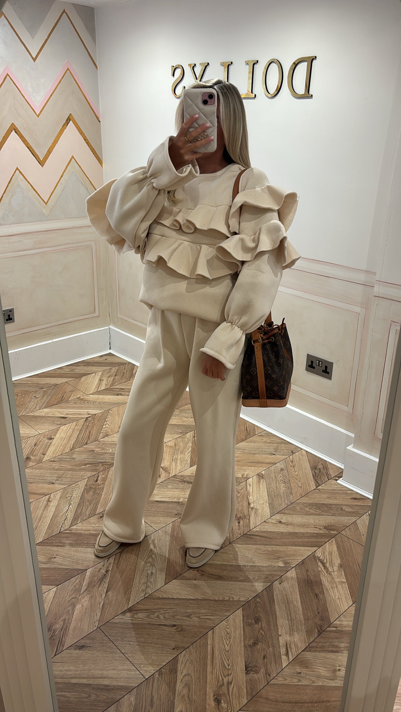 Ruffle flared lounge set