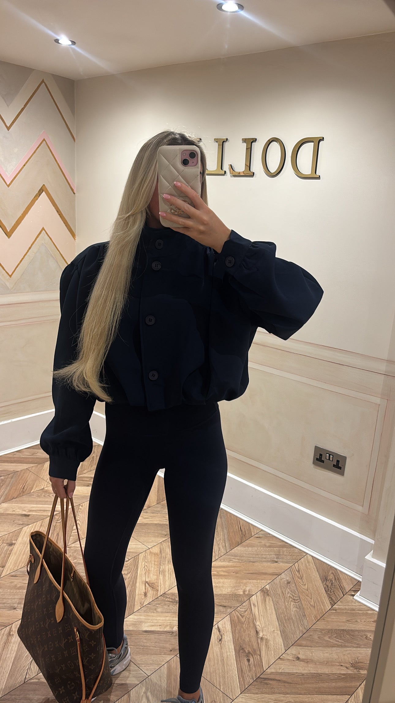 Puff sleeve cropped jacket