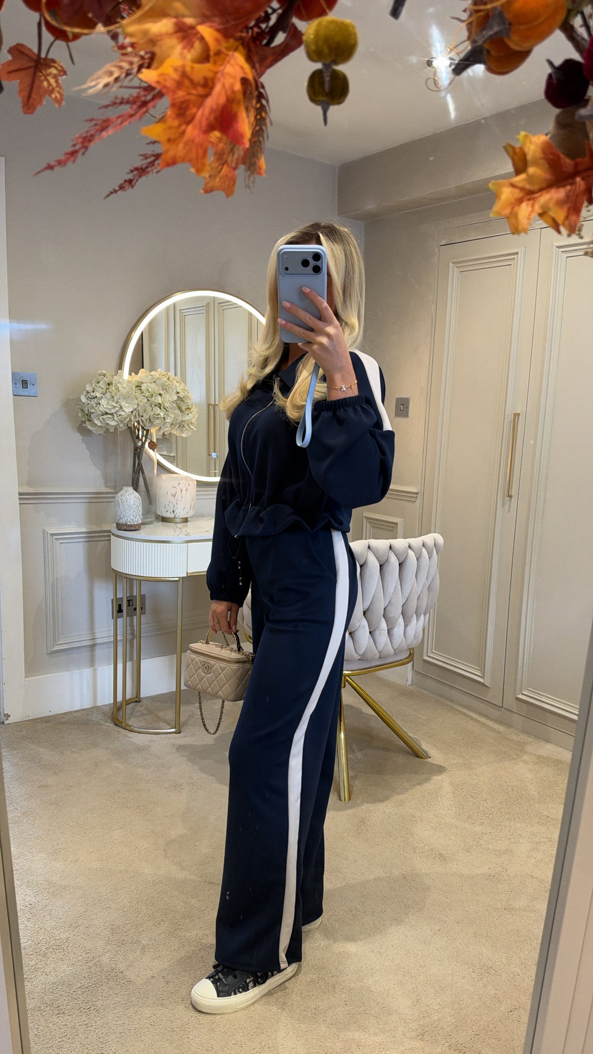 Frill stripe lounge set
