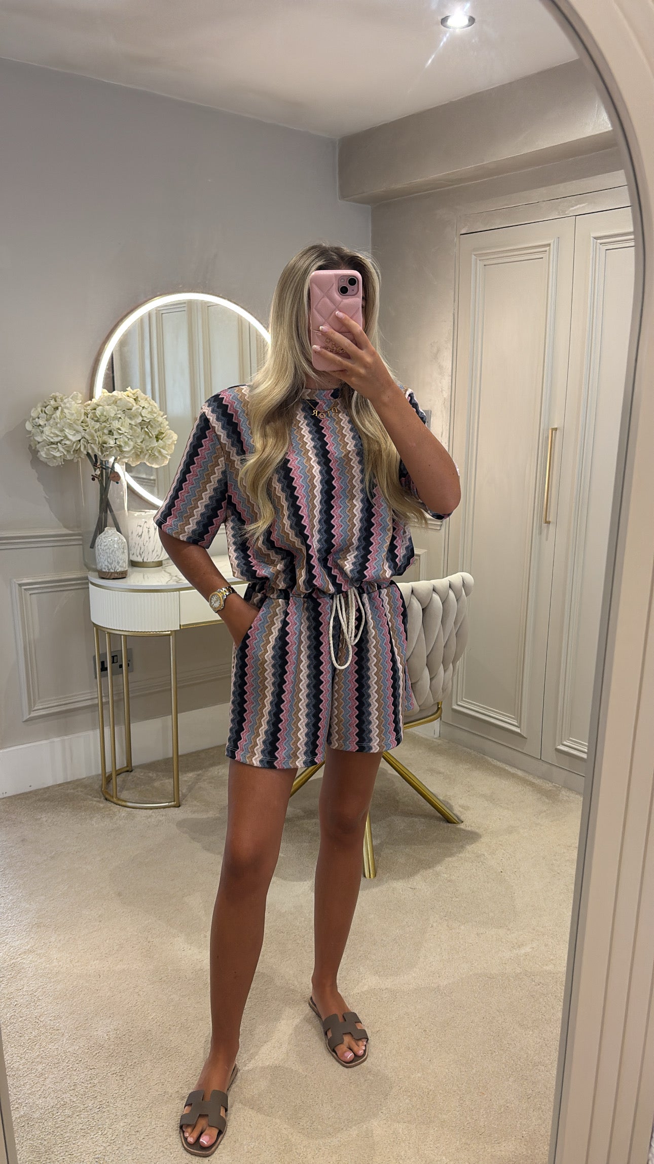 Zig zag ruched short set
