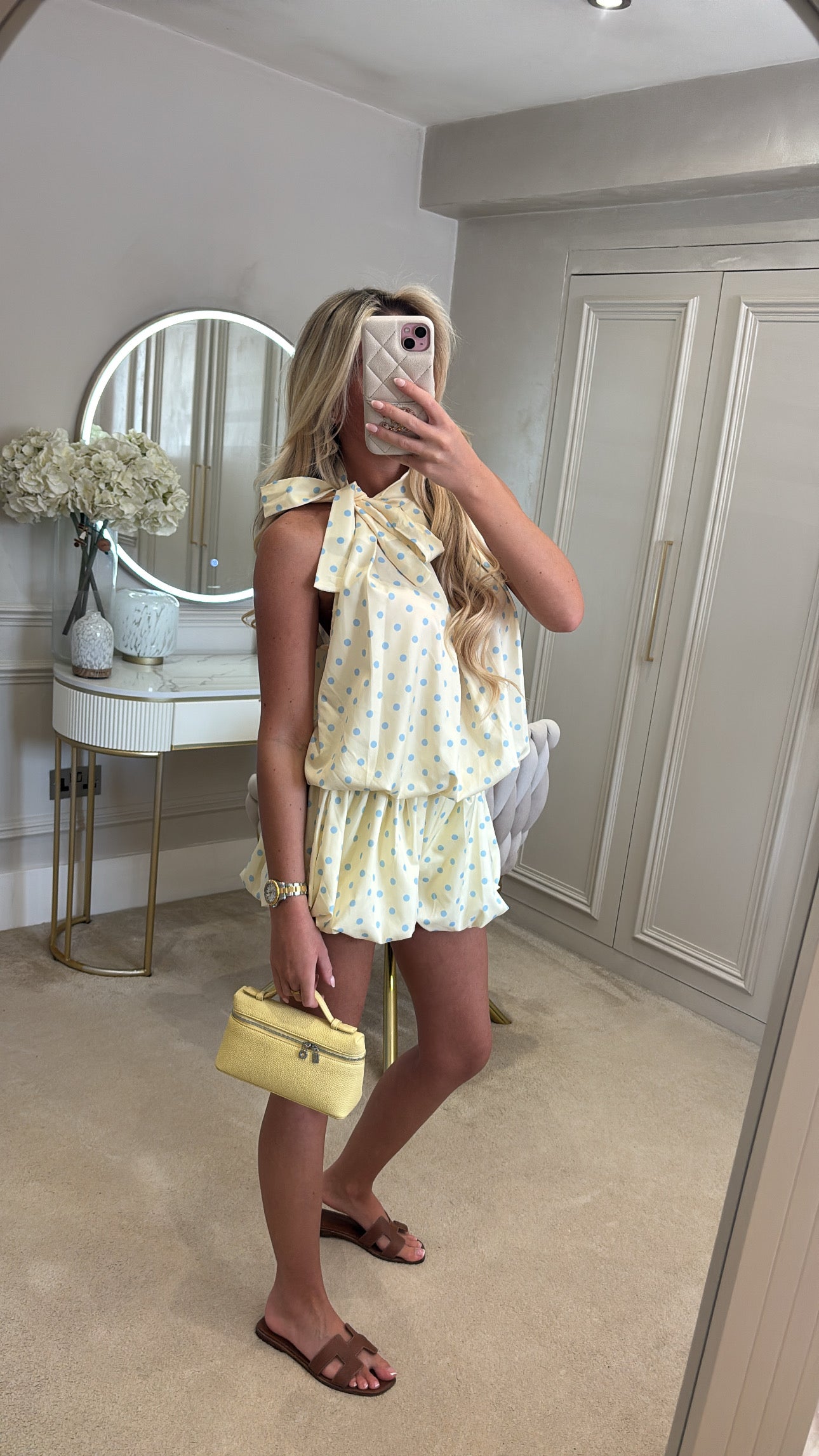Polkadot bow balloon short co-ord