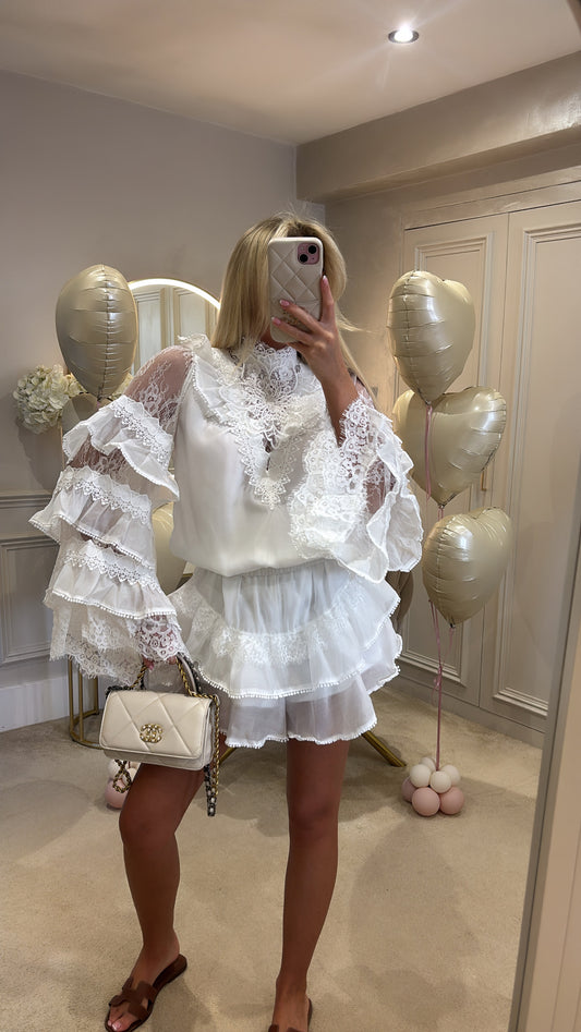 Lace frill trim co-ord