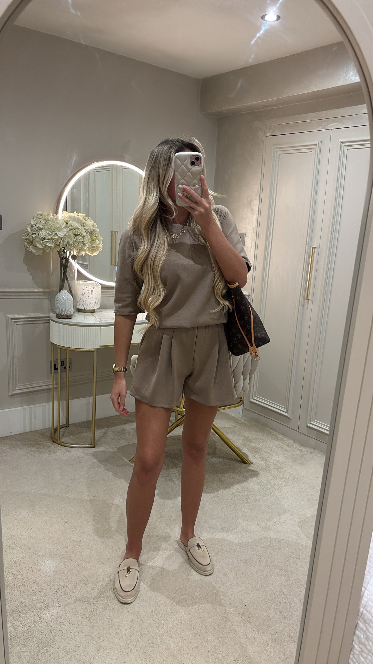 Pleated basic short set ￼