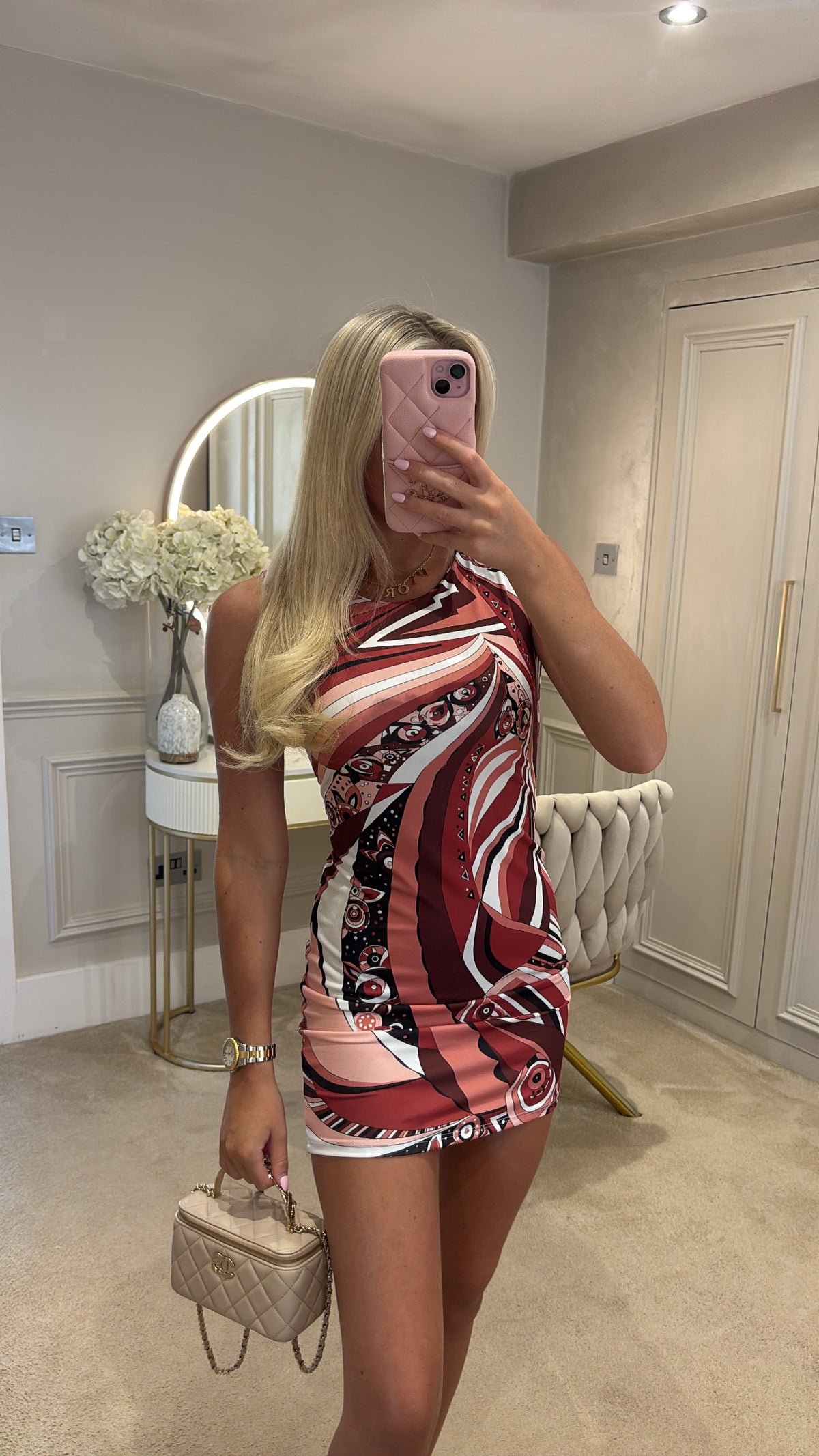 Pattern mini dress