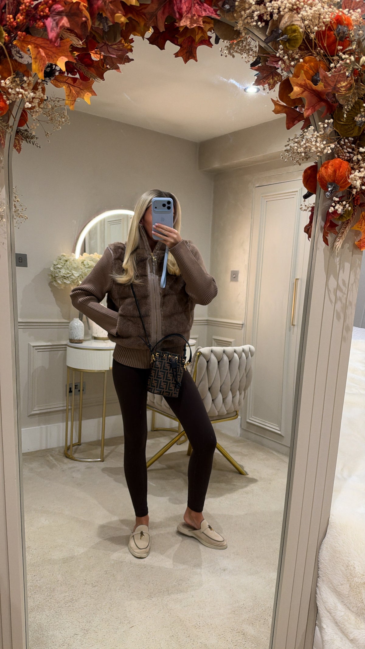 Fur gold zip cardigans