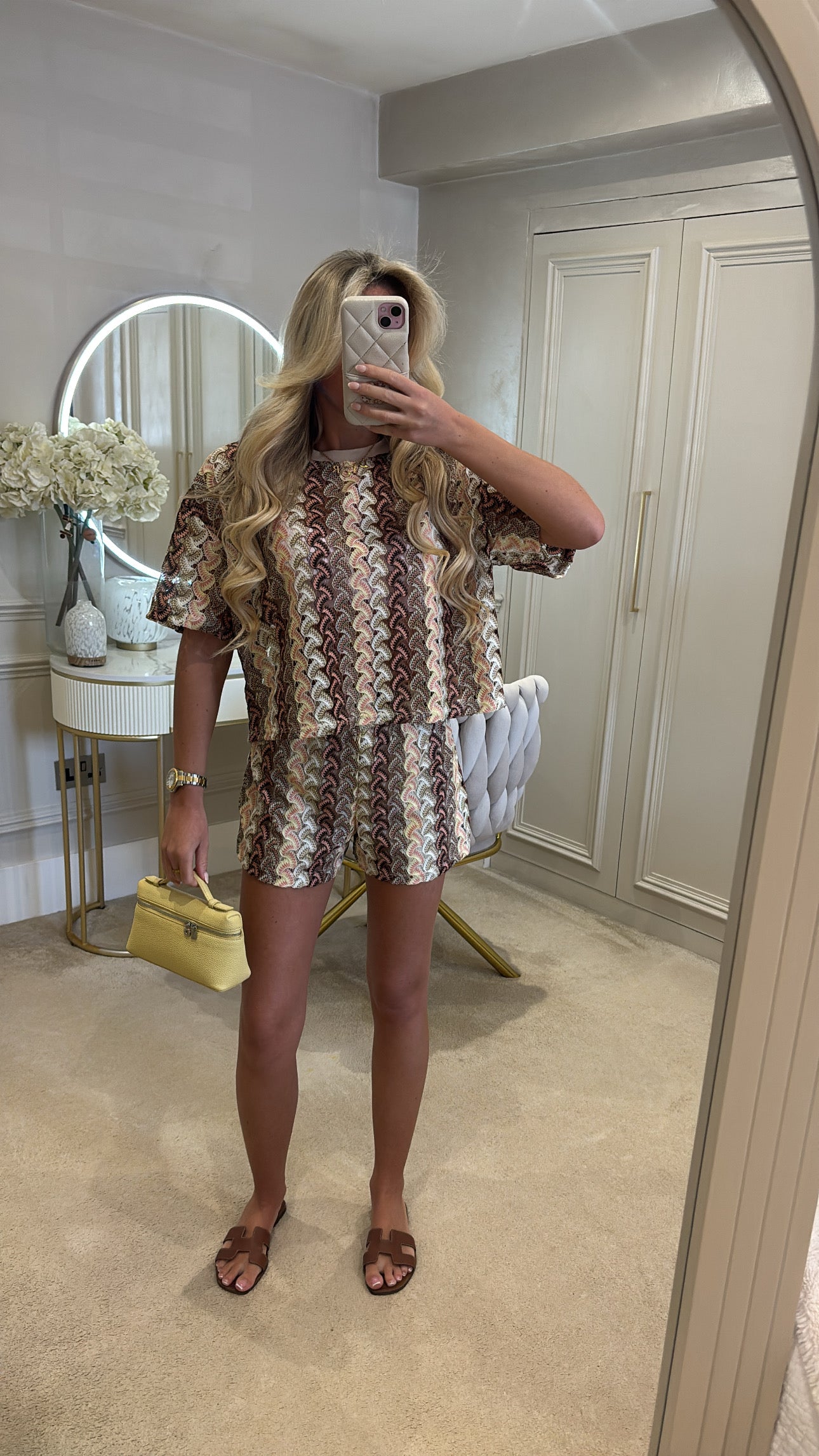 Pattern t-shirt short set