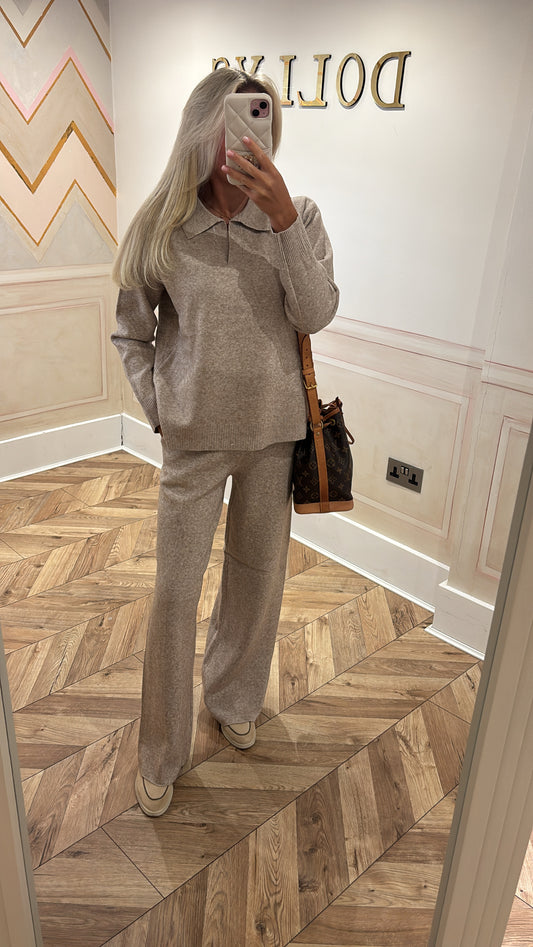 Collar flared lounge set