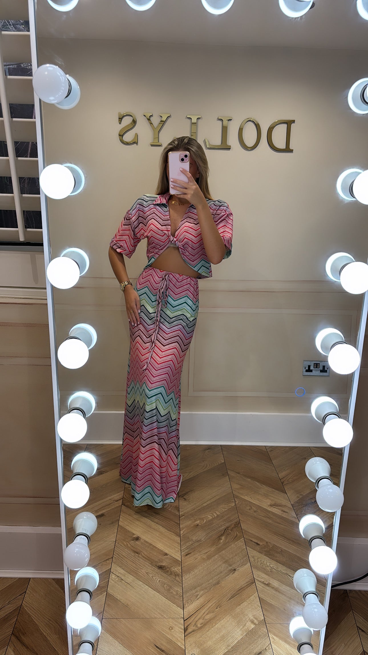 Glitter zig zag skirt co-ord