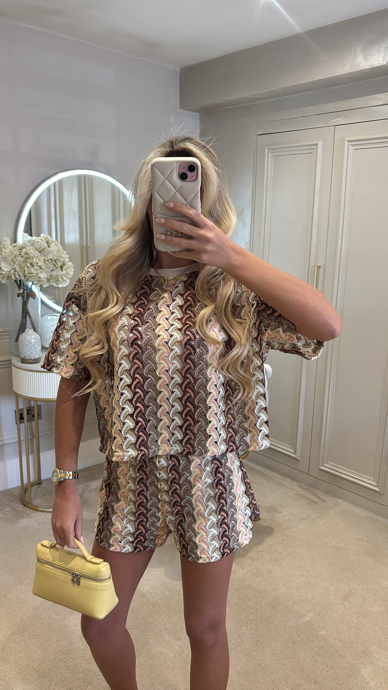 Pattern t-shirt short set