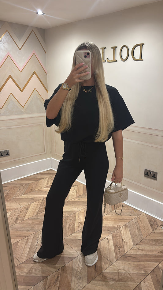 Short sleeve ruched lounge set