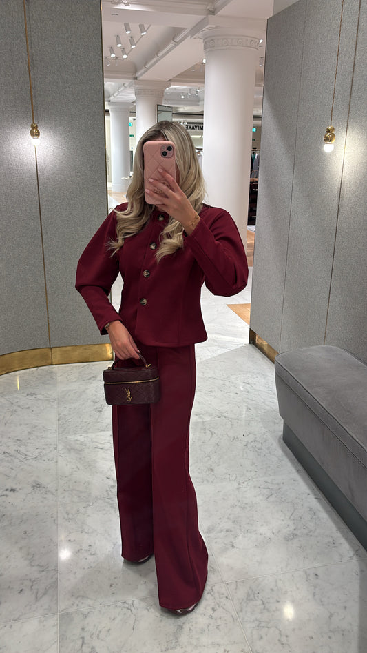 Button flared lounge set