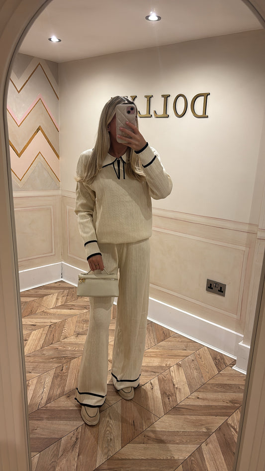 Stripe flared lounge set