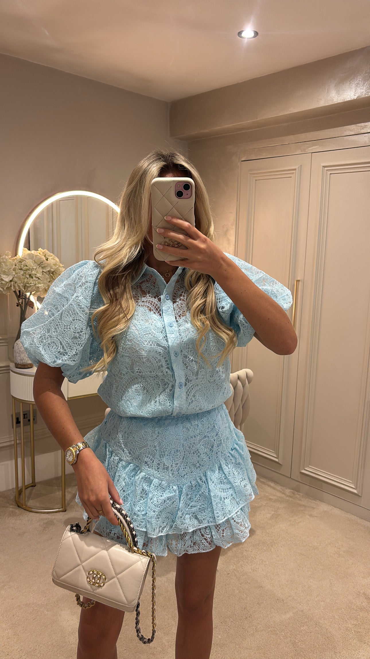 Puff shoulder skort co-ord