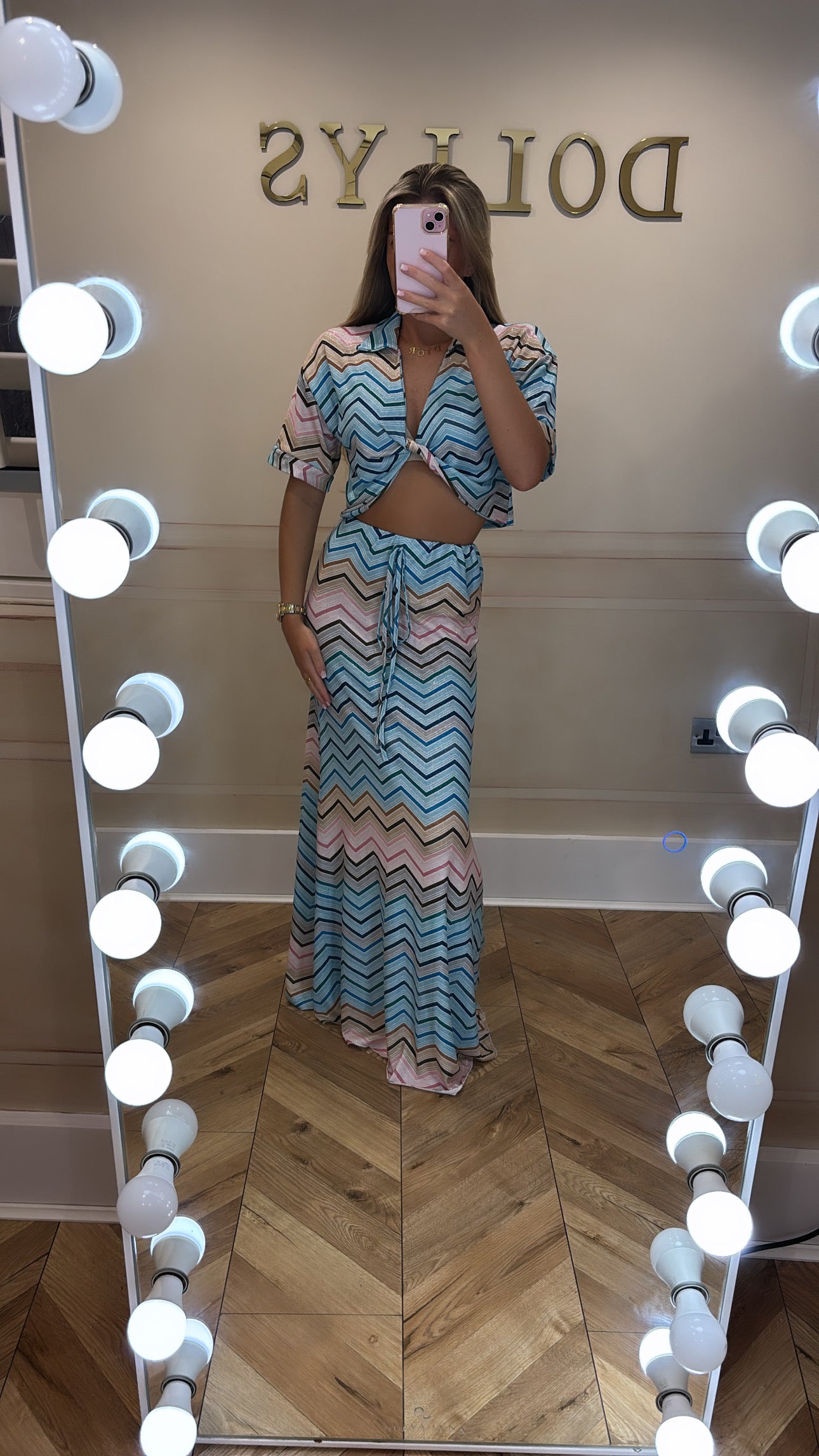 Glitter zig zag skirt co-ord