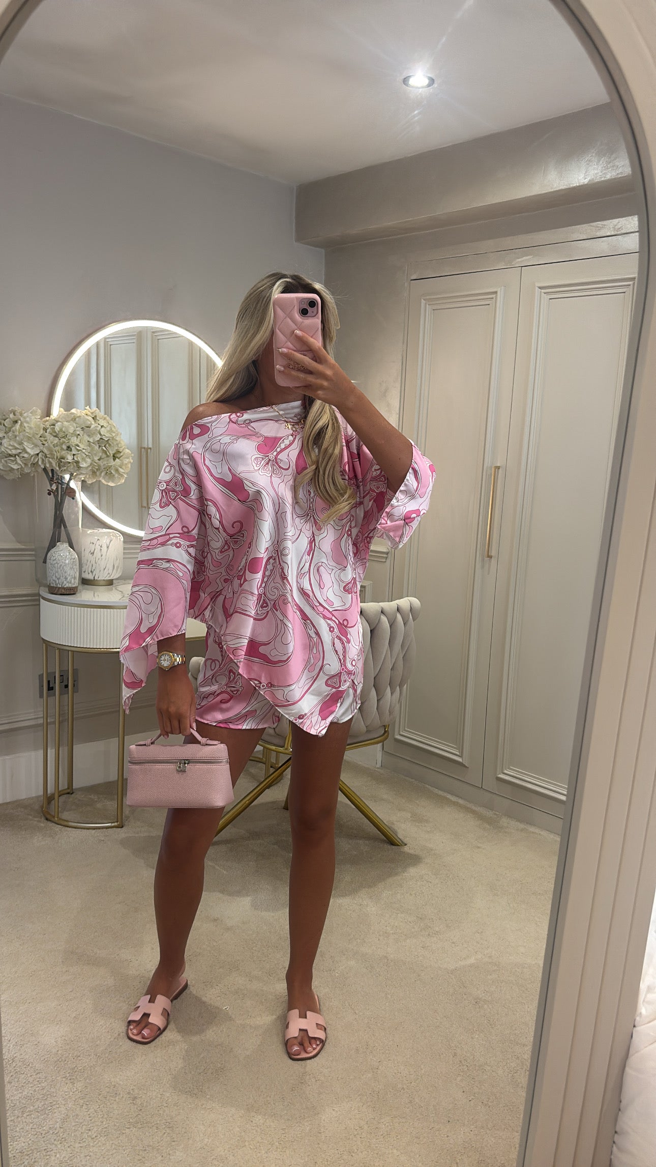 Silk cape short set