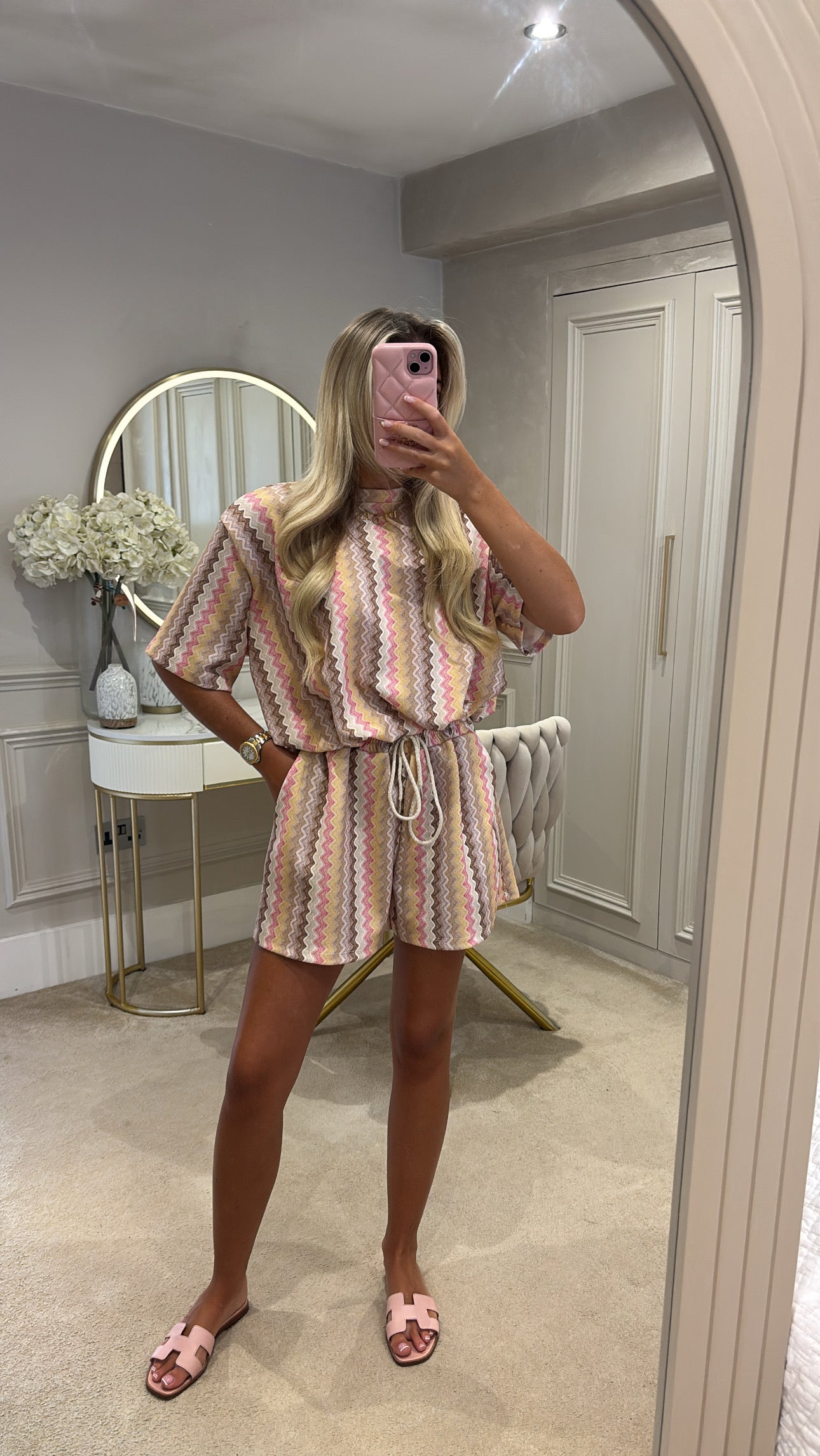 Zig zag ruched short set