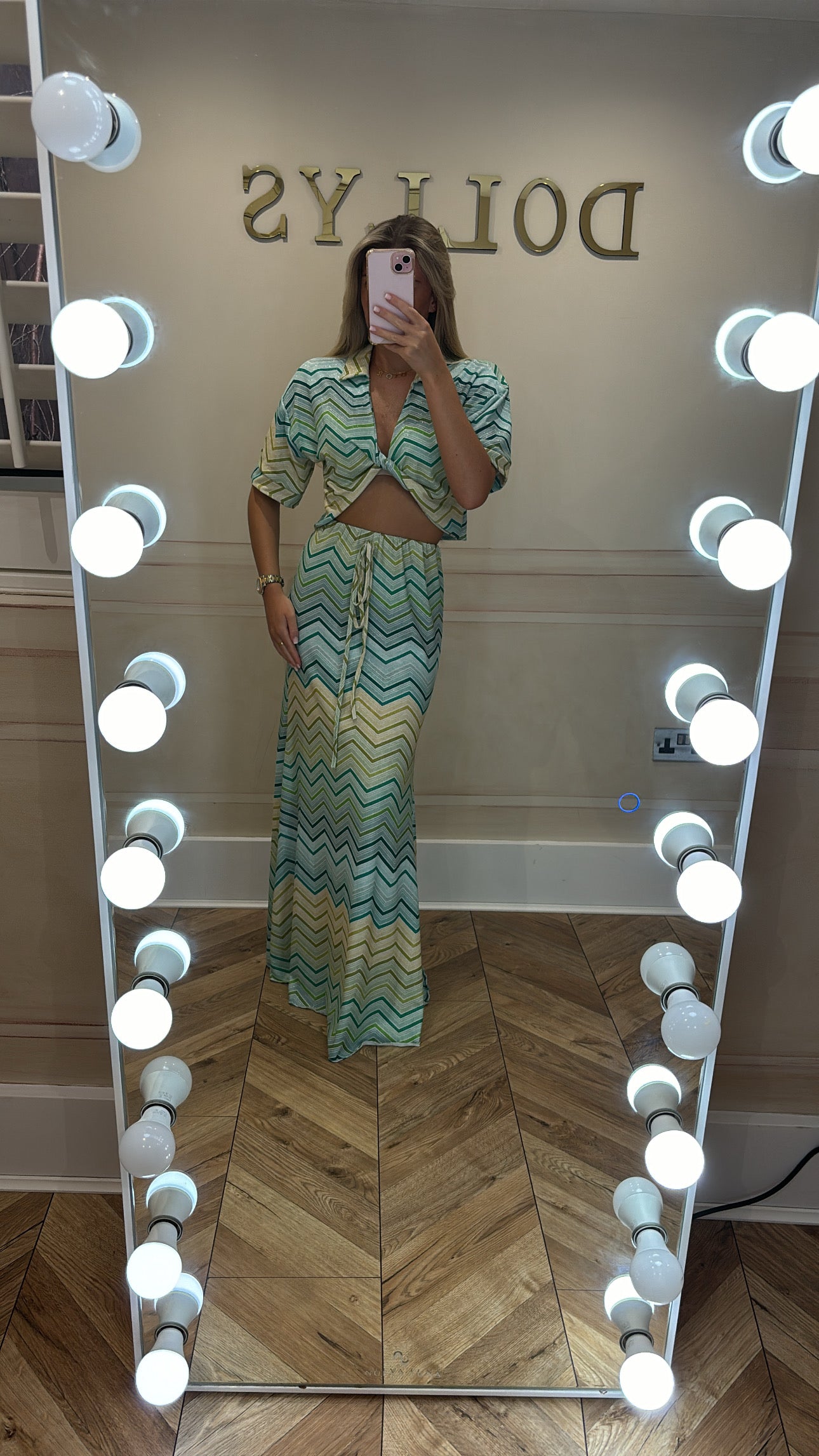 Glitter zig zag skirt co-ord