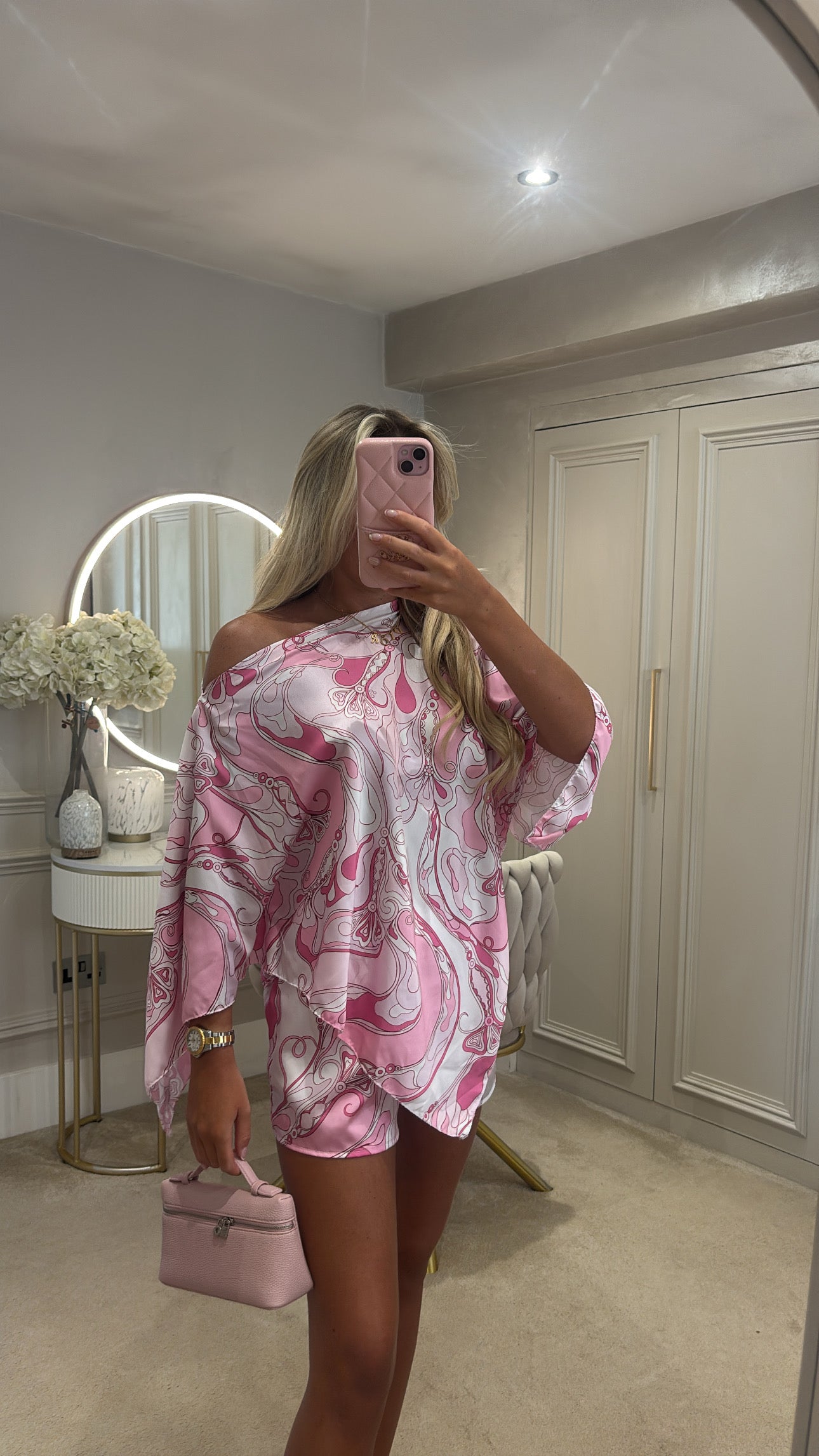 Silk cape short set