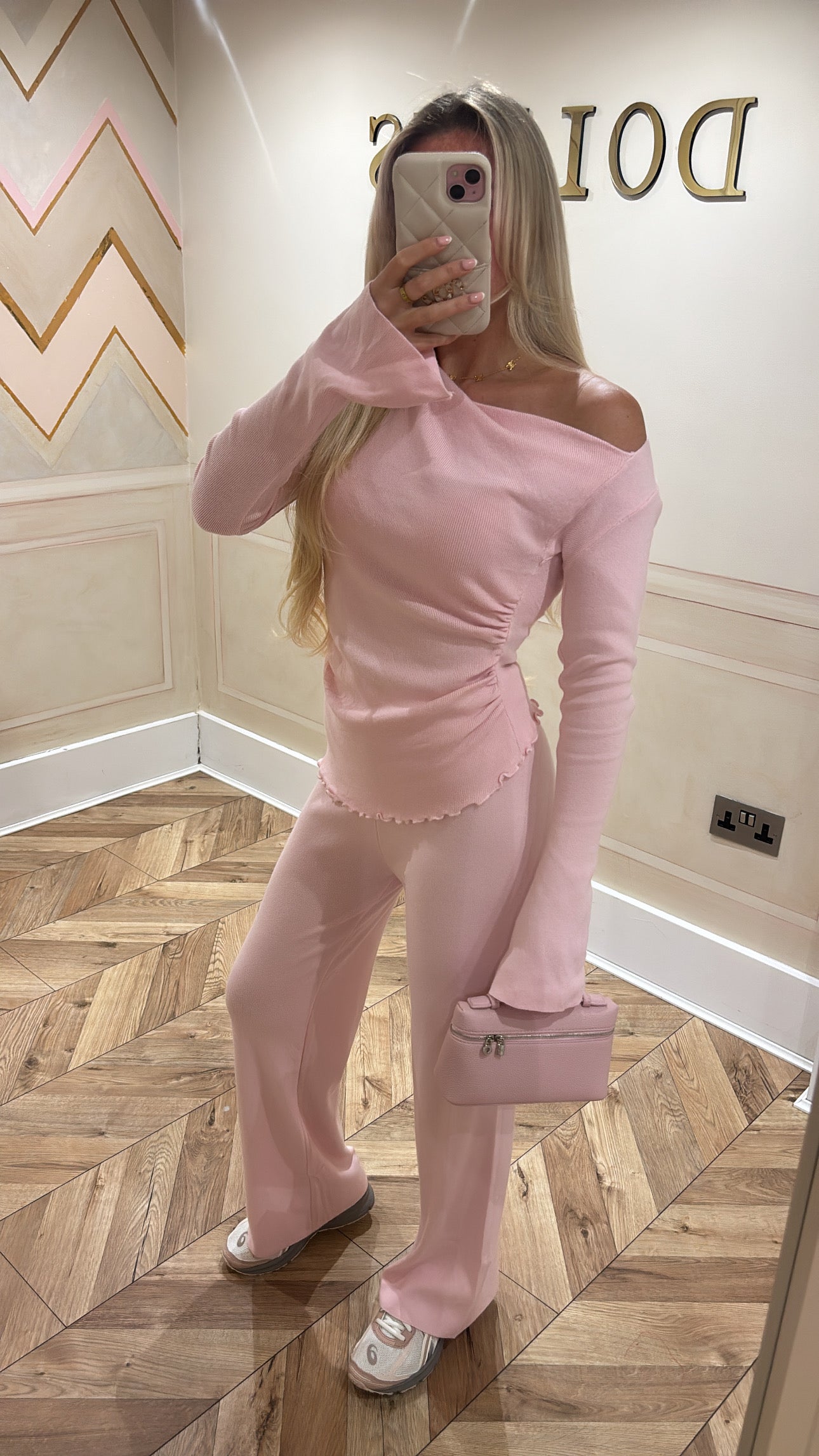 Off the shoulder flared lounge set