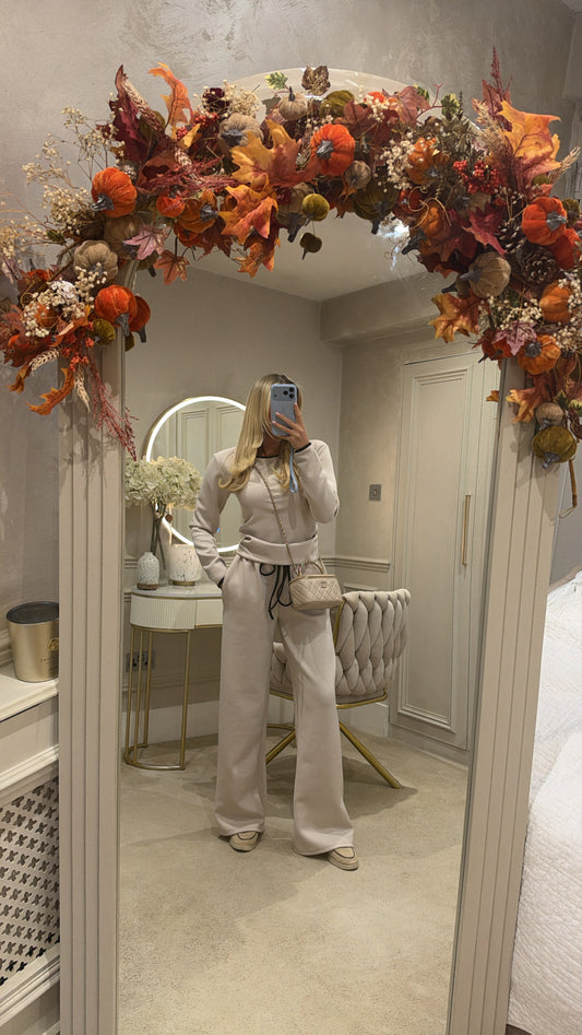 Ruched side flared lounge set