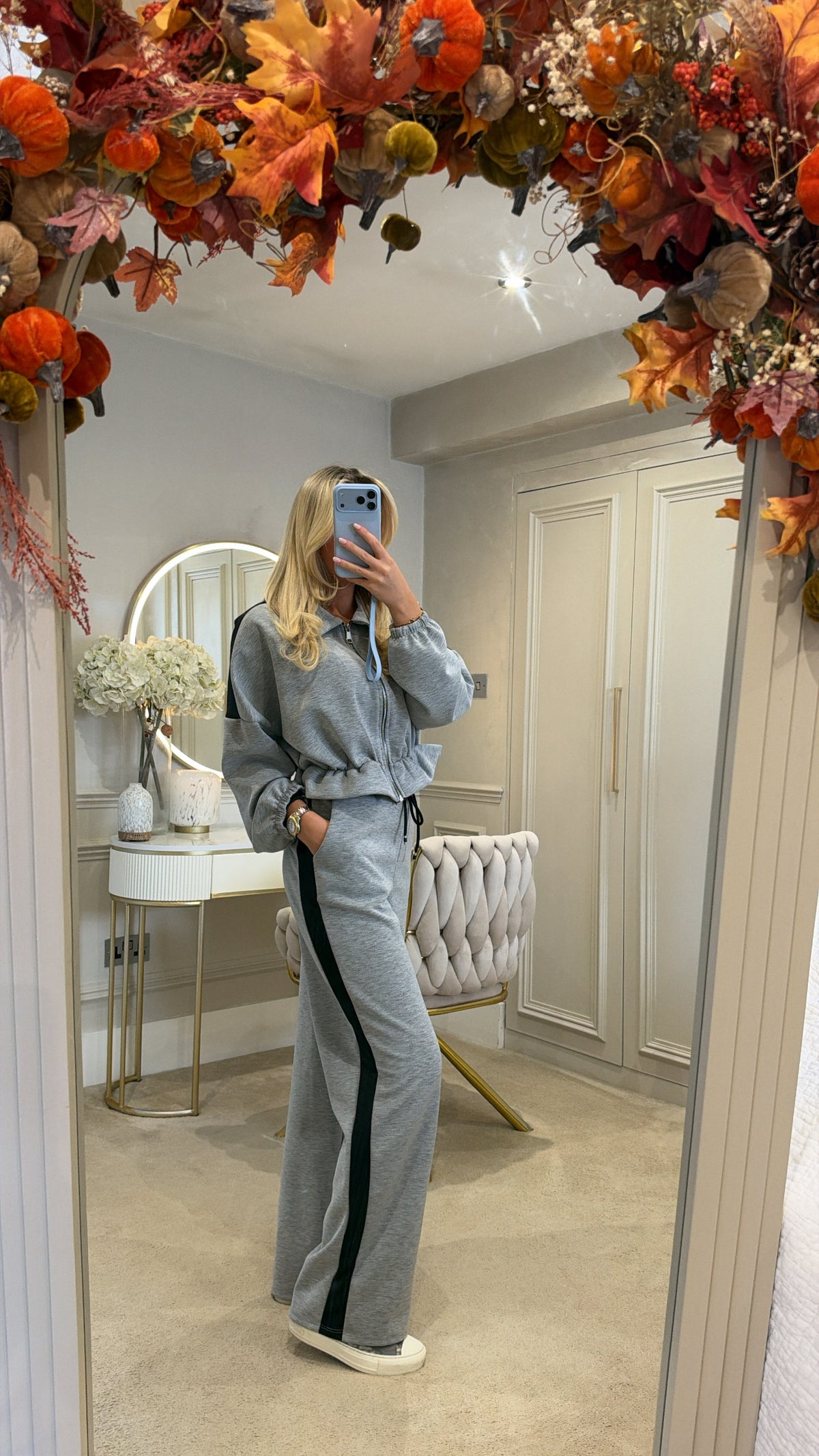 Frill stripe lounge set