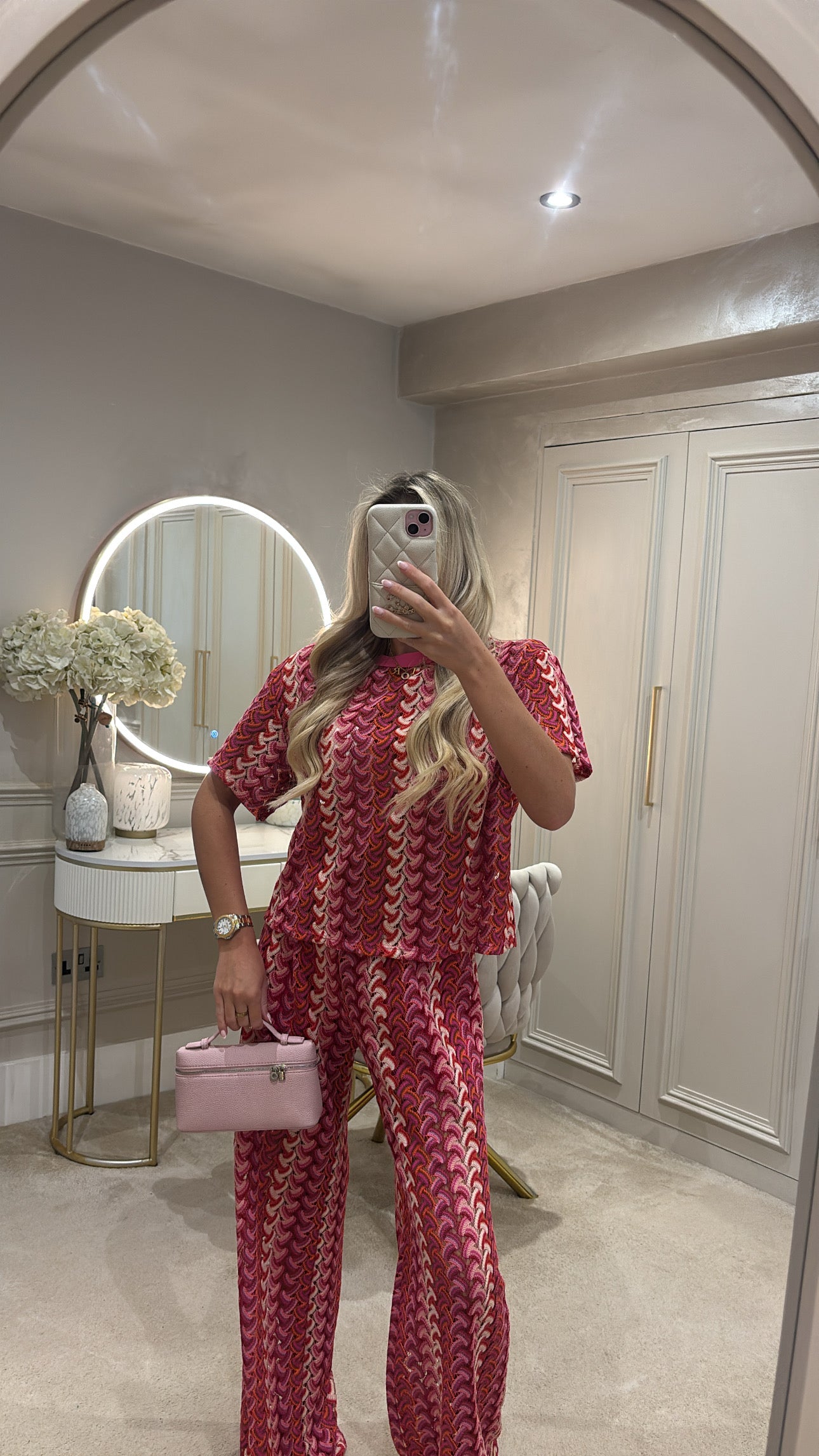 Pattern t-shirt trouser co-ord