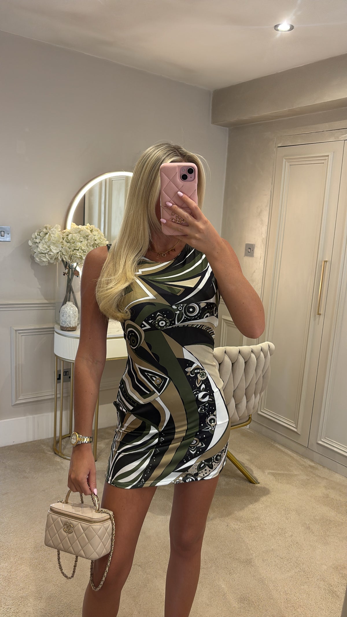 Pattern mini dress