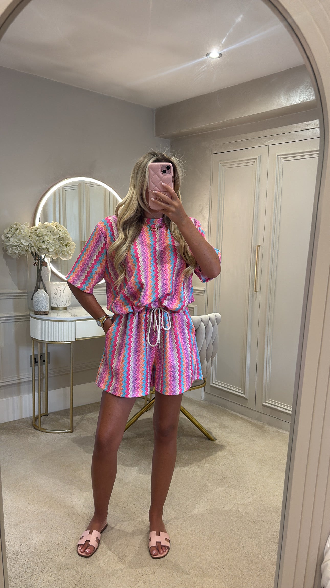 Zig zag ruched short set